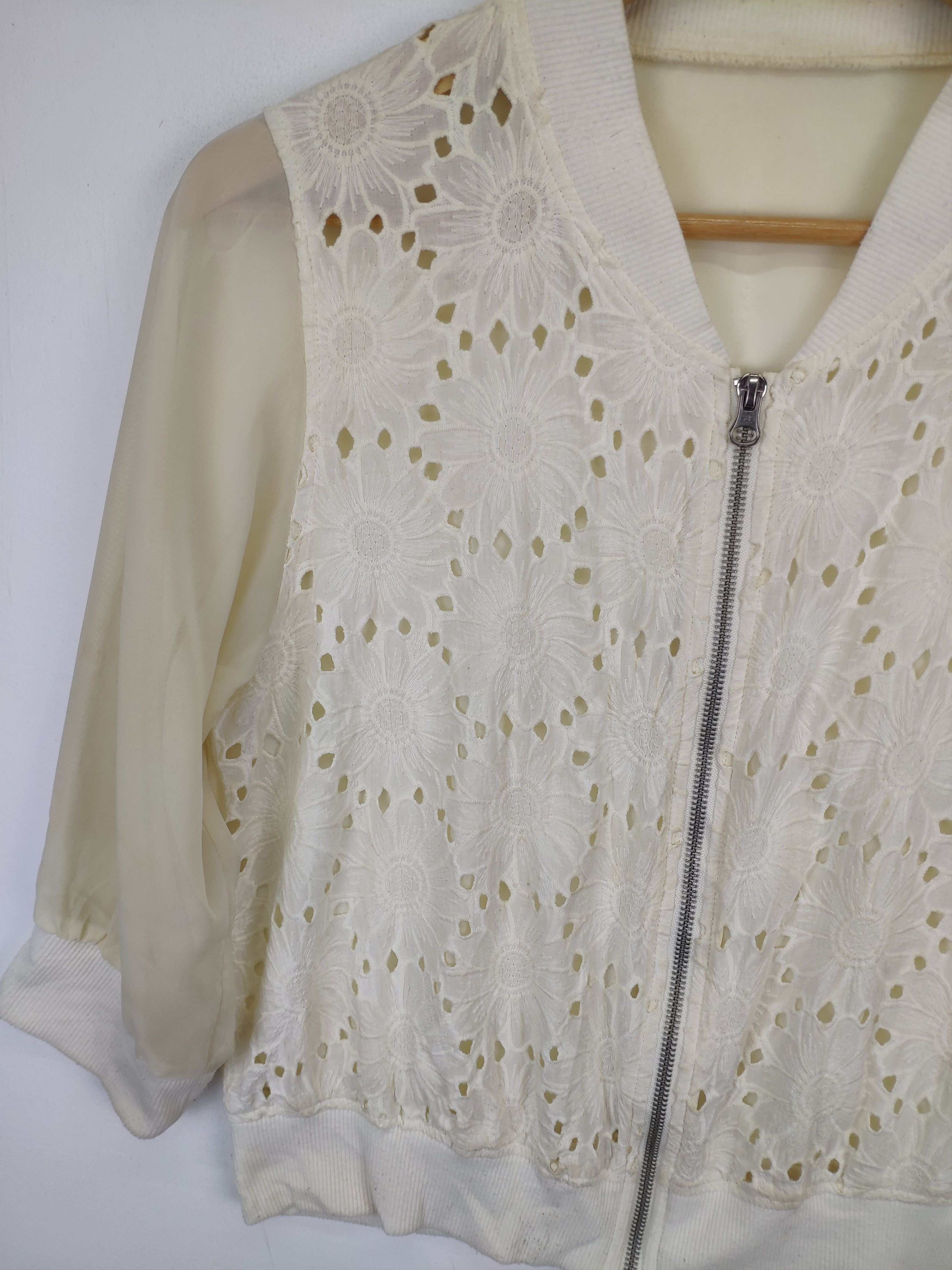 Designer × Japanese Brand Vintage Lace Cropped Jacket Transparent Size S / US 4 / IT 40 - 12 Thumbnail