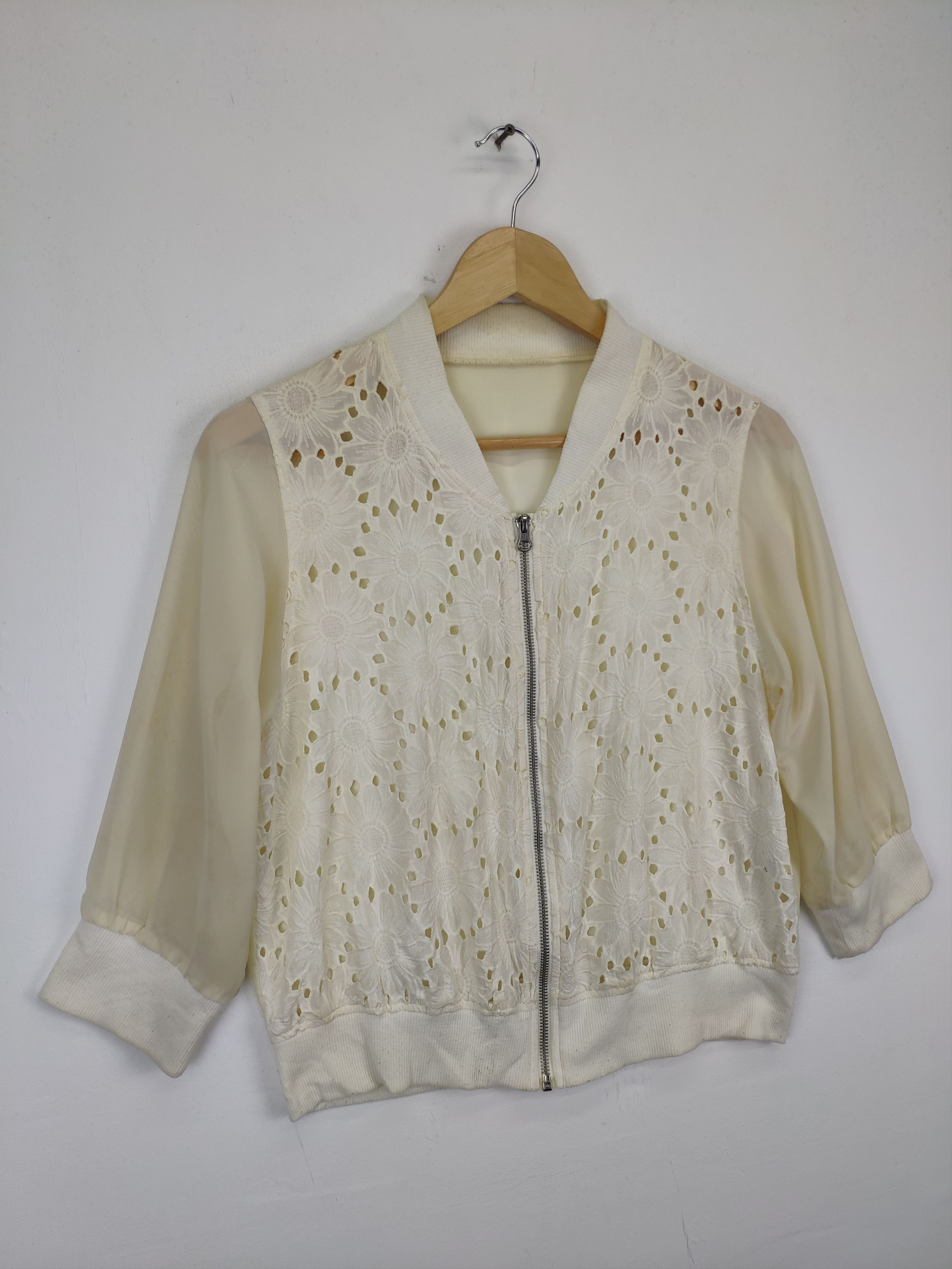 Designer × Japanese Brand Vintage Lace Cropped Jacket Transparent Size S / US 4 / IT 40 - 6 Thumbnail