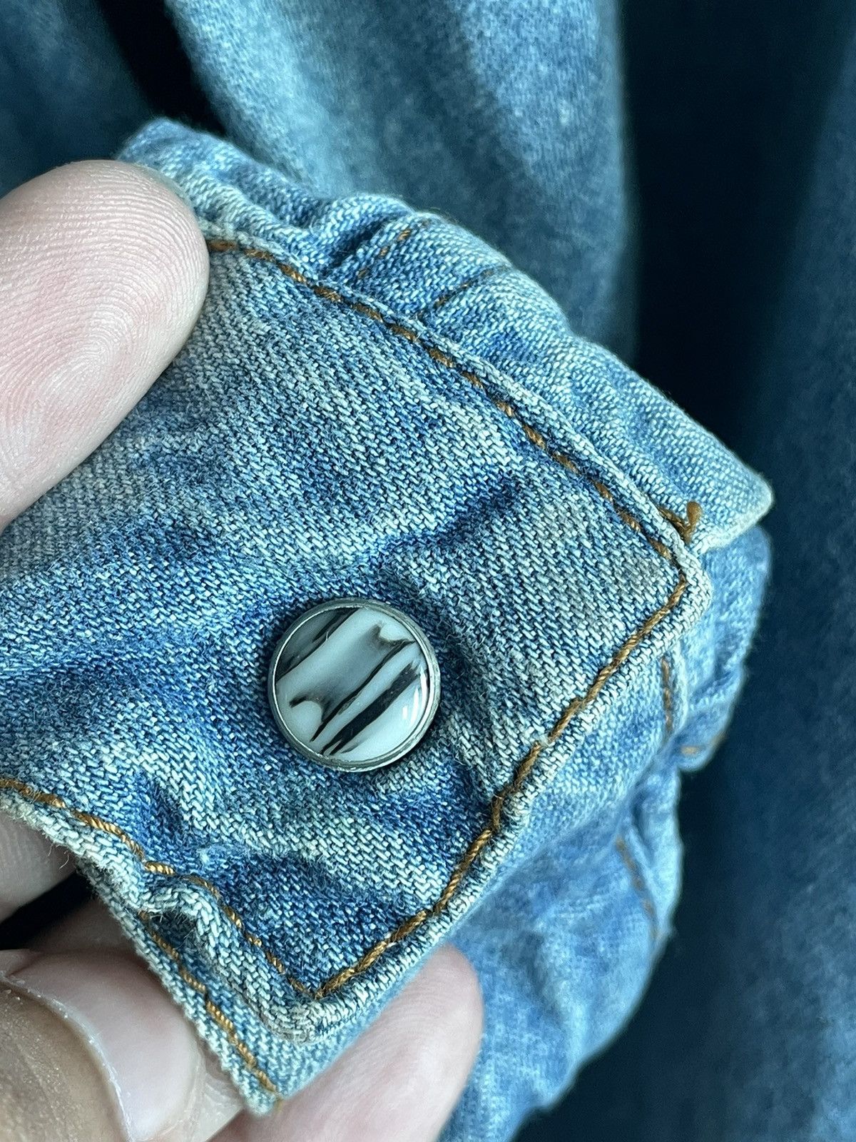 Vintage VINTAGE SHOOTER HYBRID PEARL BUTTON SNAP CHAMBRAY Size US L / EU 52-54 / 3 - 10 Thumbnail