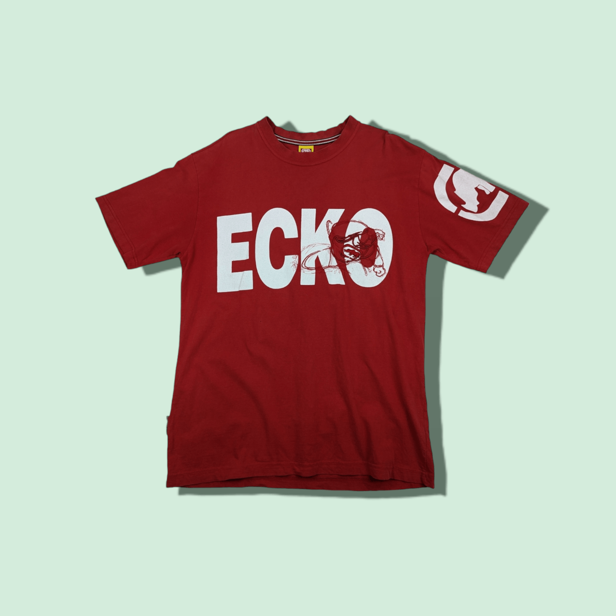 image of Ecko Unltd Vintage Ecko Big Spell Out T-Shirt in Red, Men's (Size XL)