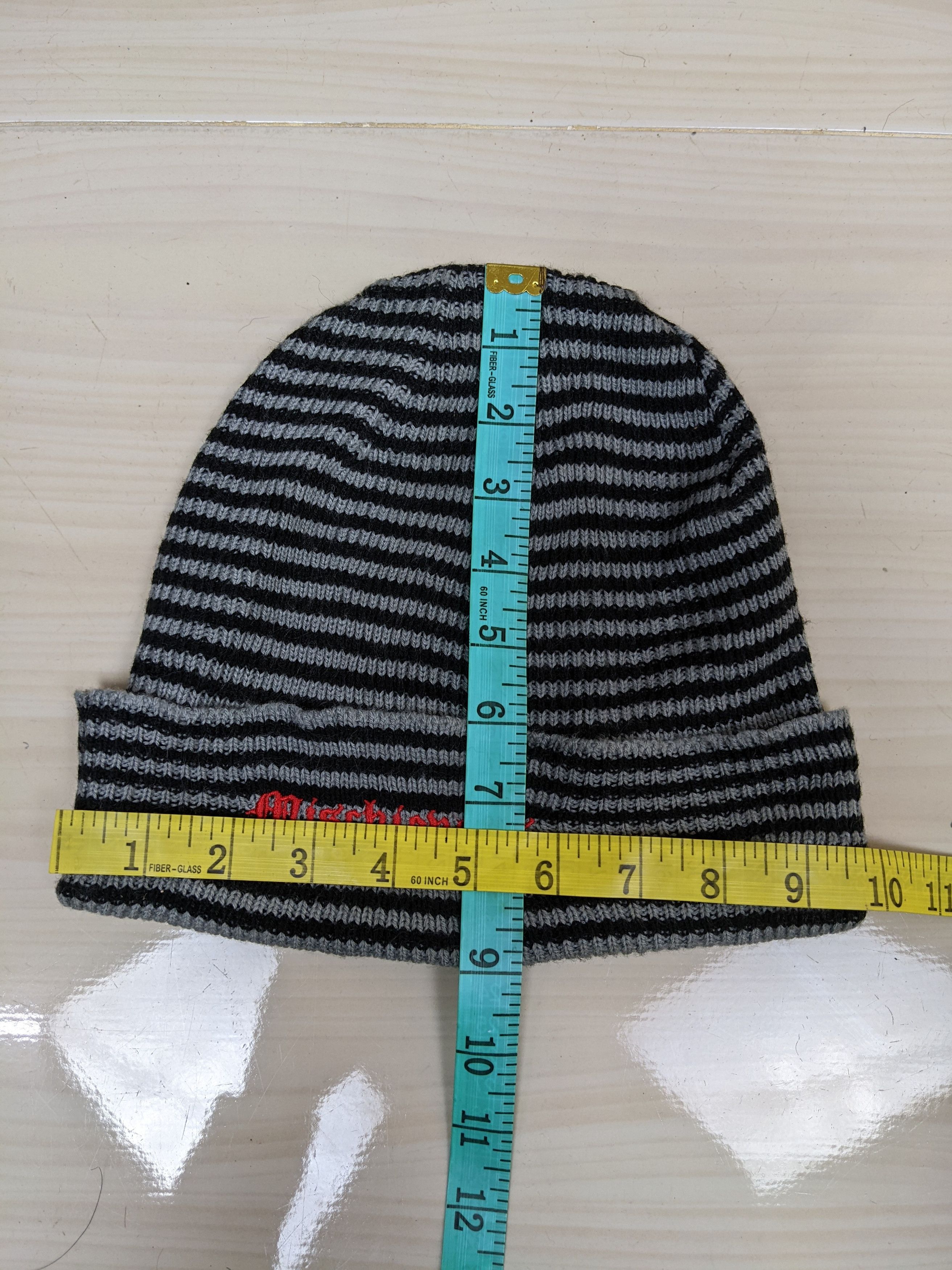Japanese Brand Vintage Mischiebotts Strip Beanie Hat Cap Snowcap Size ONE SIZE - 4 Thumbnail