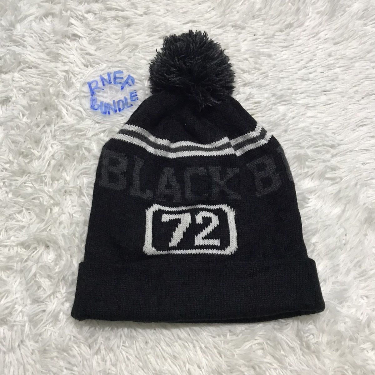 Black bulldogs beanie hat snow cap