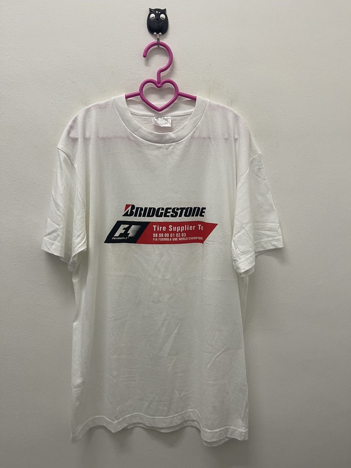 Formula 1 Rare Vintage BRIDGESTONE Tire Supplier To FIA Formula One Size US L / EU 52-54 / 3 - 1 Thumbnail