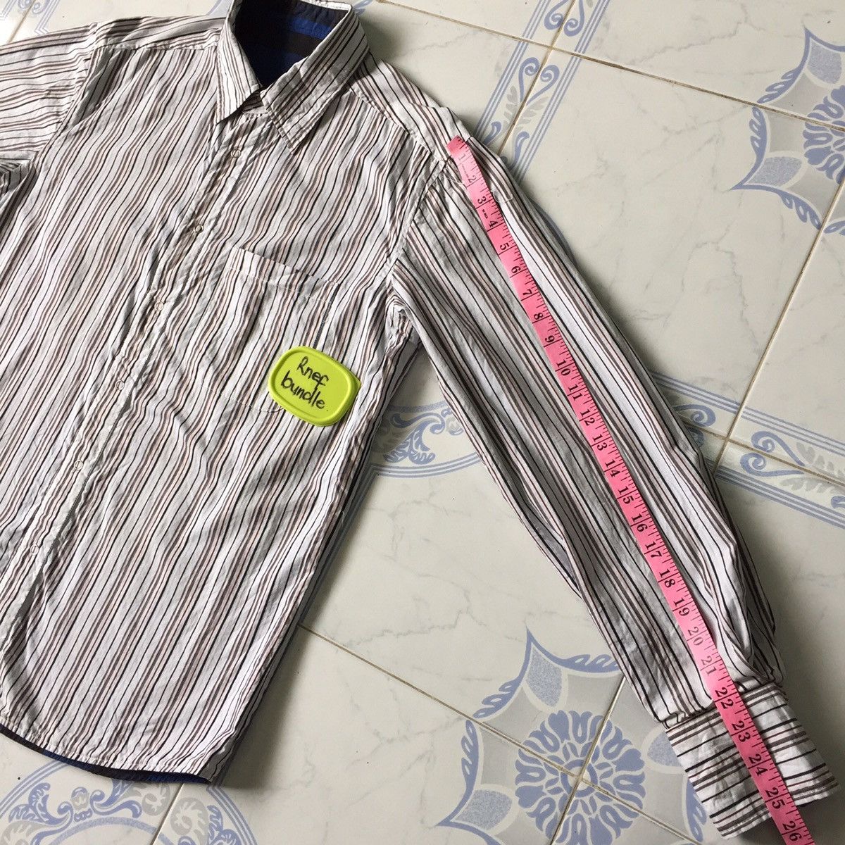 Flannel Blue black white checked stripes double side flannel shirt Size US M / EU 48-50 / 2 - 12 Thumbnail