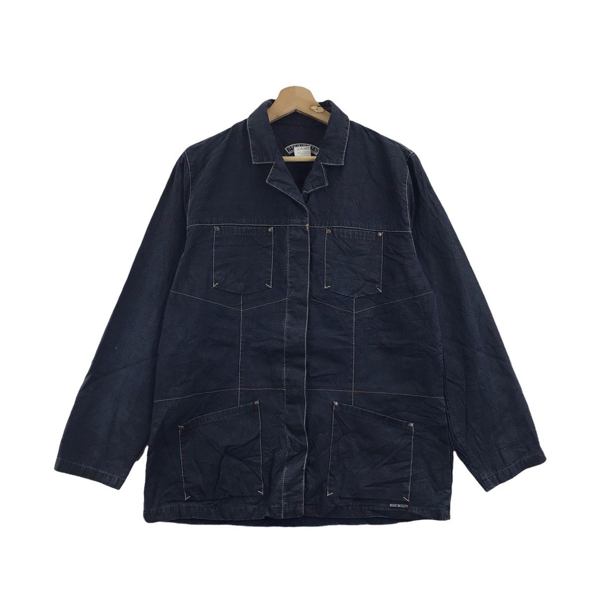Vintage BLUE WILLI’S Indigo Chore Pockets Natural Garments Jacket Size US M / EU 48-50 / 2 - 1 Thumbnail
