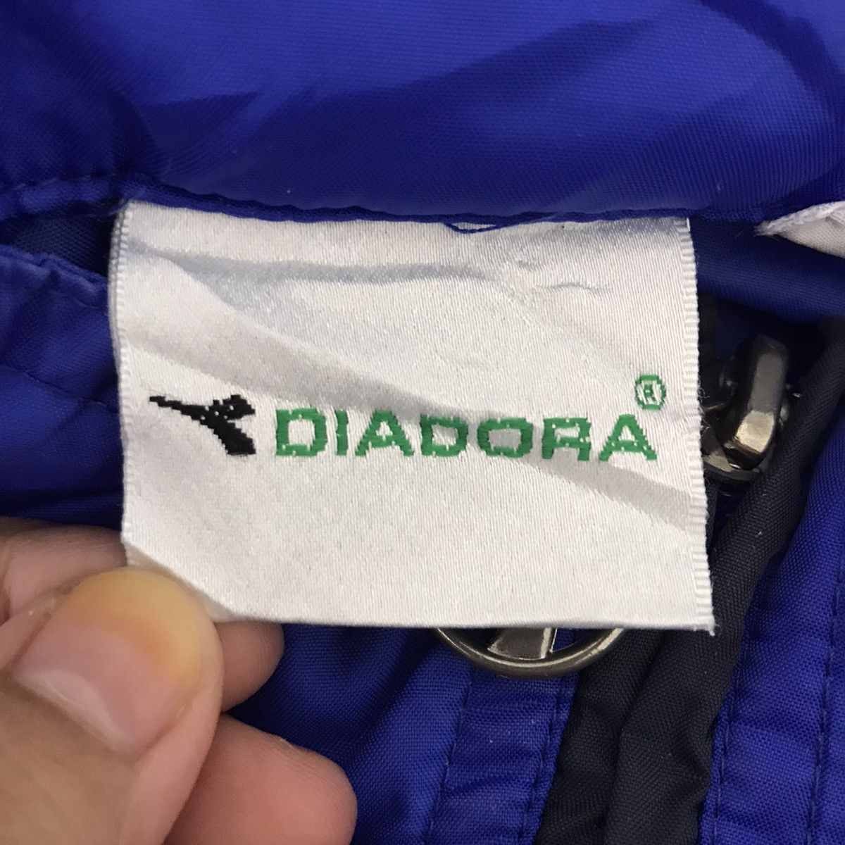 Diadora DIADORA SPORTSWEAR Side Tape Blue Hooded Windbreaker Jacket Size US XXL / EU 58 / 5 - 6 Thumbnail