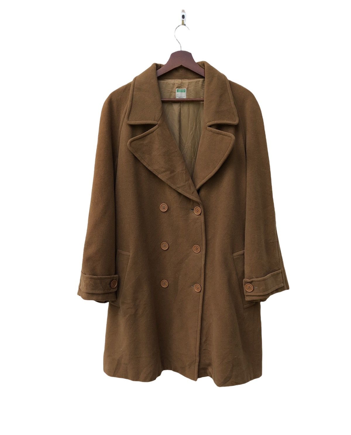 United Colors Of Benetton UNITED COLOUR OF BENETTON DOUBLE COLLAR LONG COAT JACKET Size L / US 10 / IT 46 - 1 Thumbnail