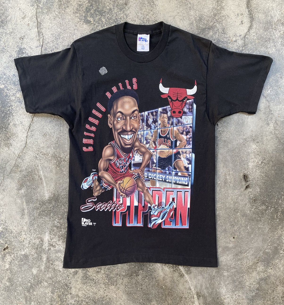 image of Vintage Scottie Pippen Chicago Bulls Nba Tees in Black, Men's (Size Medium)