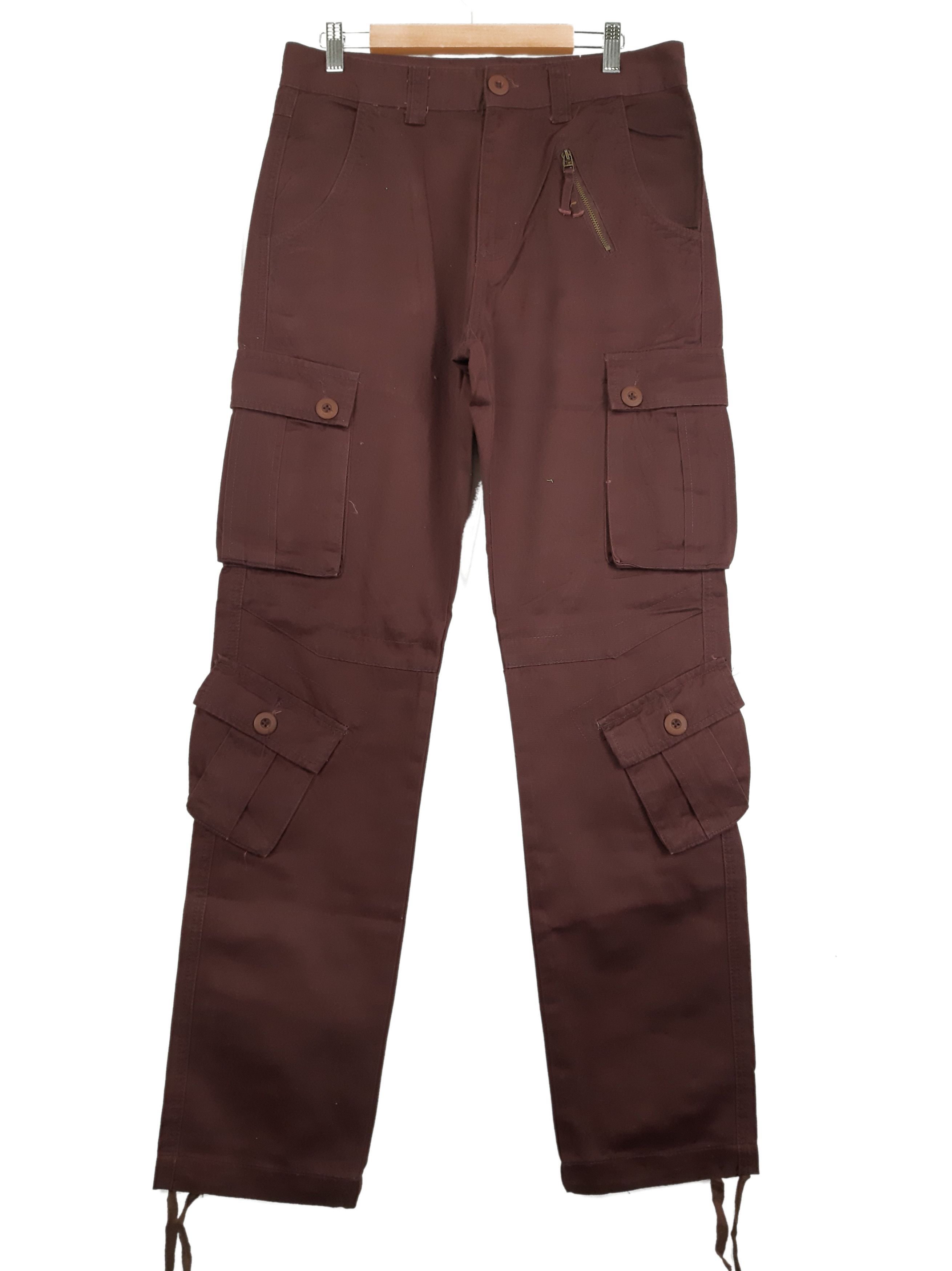 image of Ppfm x Tornado Mart Maroon Utility Cargo Multipockets Tactical Bondage Pant, Men's (Size 29)