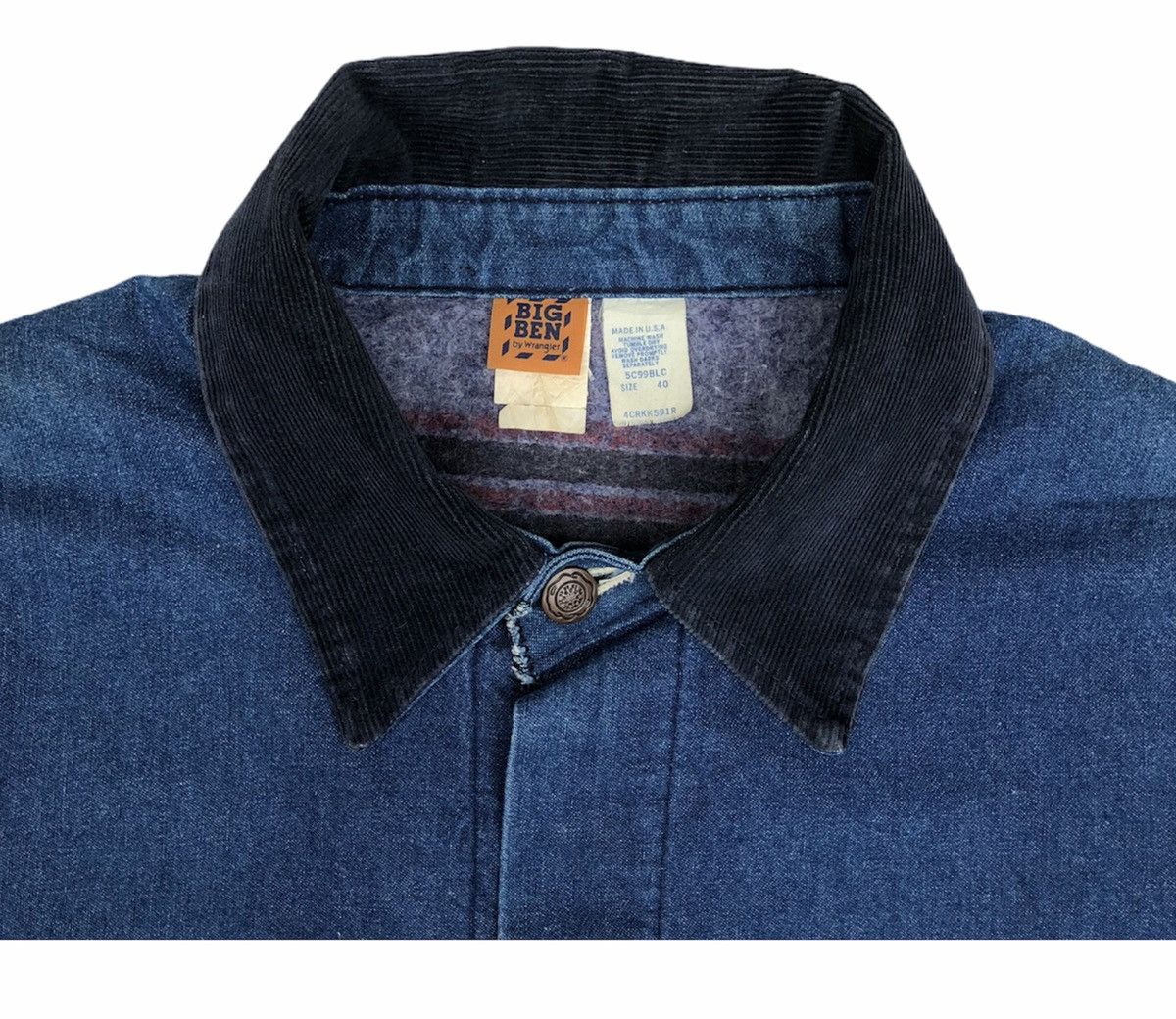 Wrangler 🔥Big Ben By Wrangler Chore Jacket Workwear Woollen Lining Size US L / EU 52-54 / 3 - 8 Thumbnail