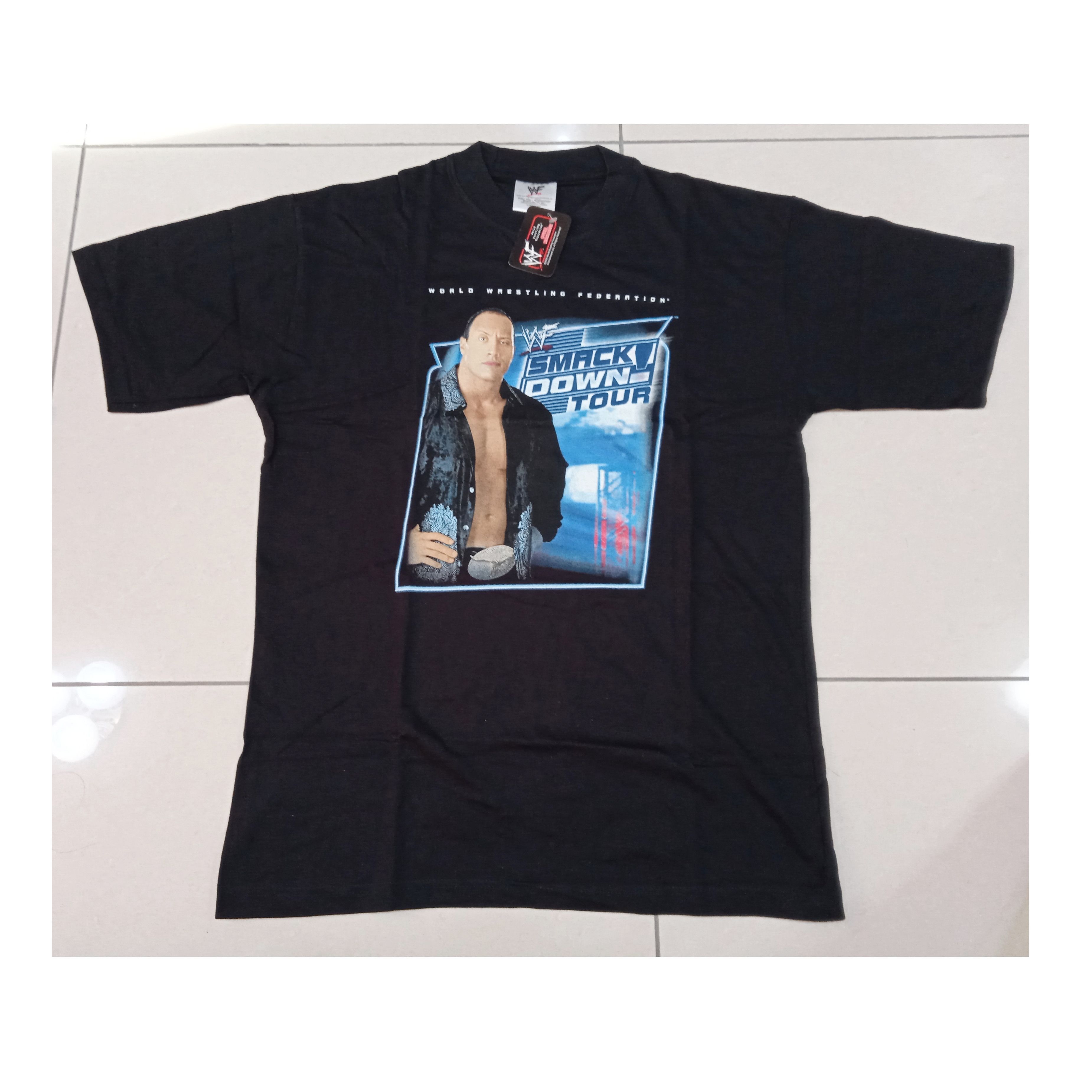 Vintage Vintage 2000s WWF Asia Your 2002 The Rock T-Shirt BNWT Size US XL / EU 56 / 4 - 1 Thumbnail