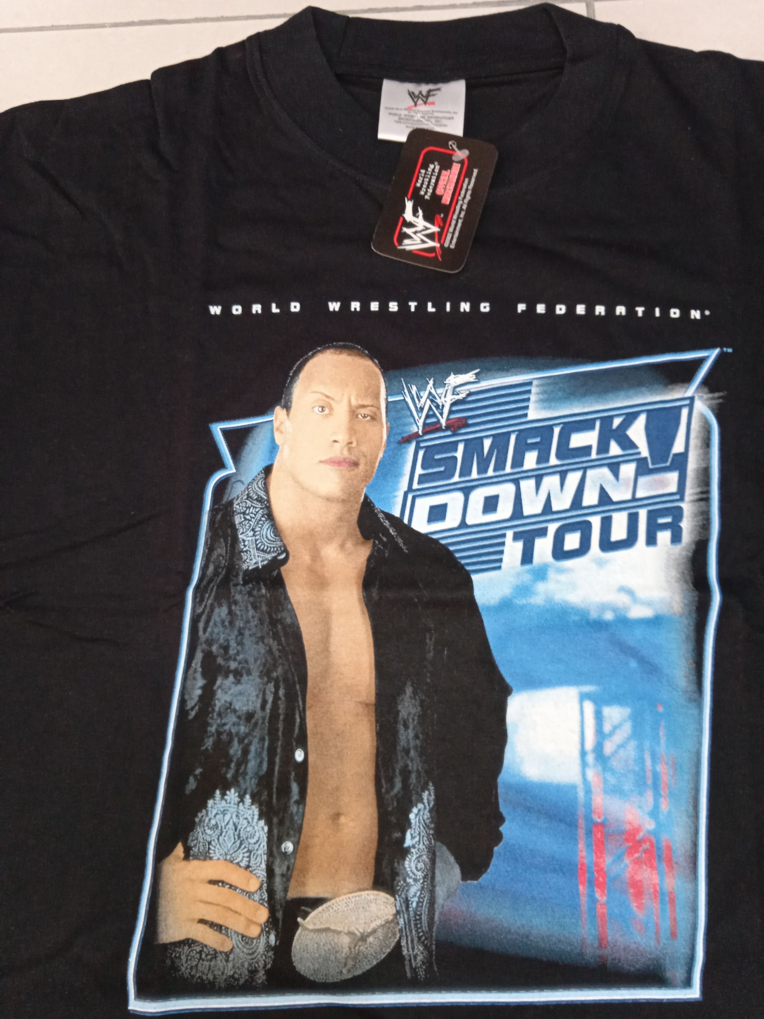 Vintage Vintage 2000s WWF Asia Your 2002 The Rock T-Shirt BNWT Size US XL / EU 56 / 4 - 4 Thumbnail