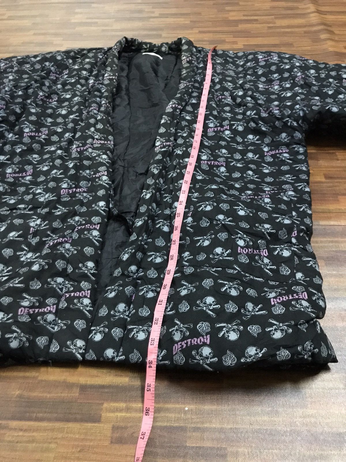 Japanese Brand Home to home destroy kimono jacket fullprint skull Size US L / EU 52-54 / 3 - 8 Thumbnail