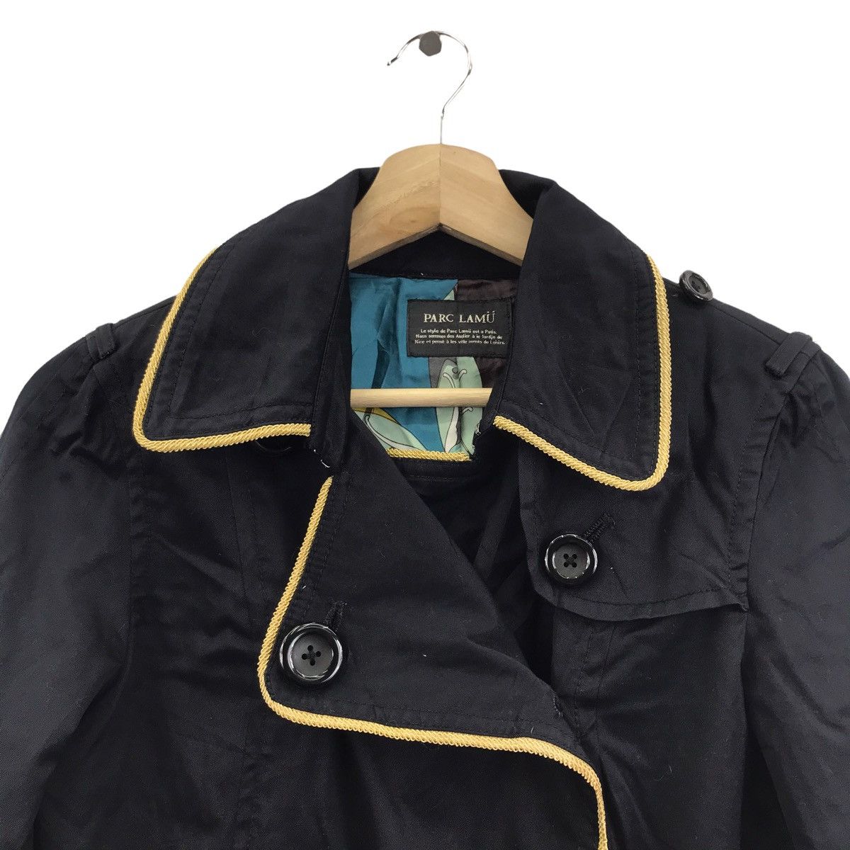 Vintage PARC LAMU Overprint Japanese Brand Black Pea Coat Jacket Size US M / EU 48-50 / 2 - 2 Thumbnail