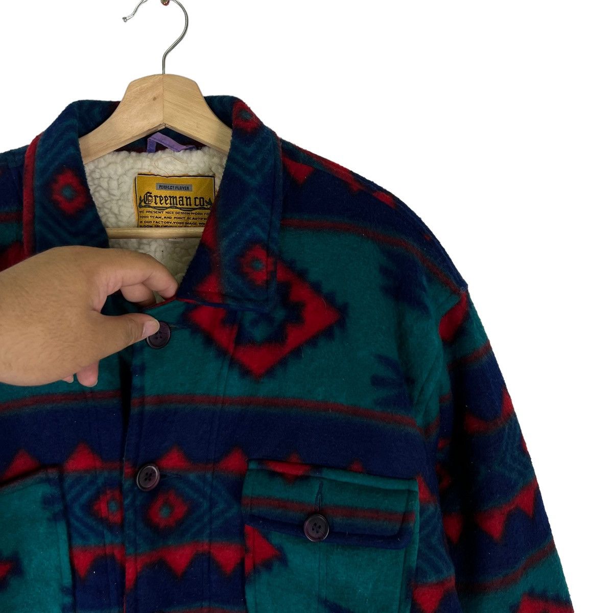 Japanese Brand VINTAGE NAVAJO AZTEC DESIGN GREEMAN.CO JACKET Size US M / EU 48-50 / 2 - 3 Thumbnail