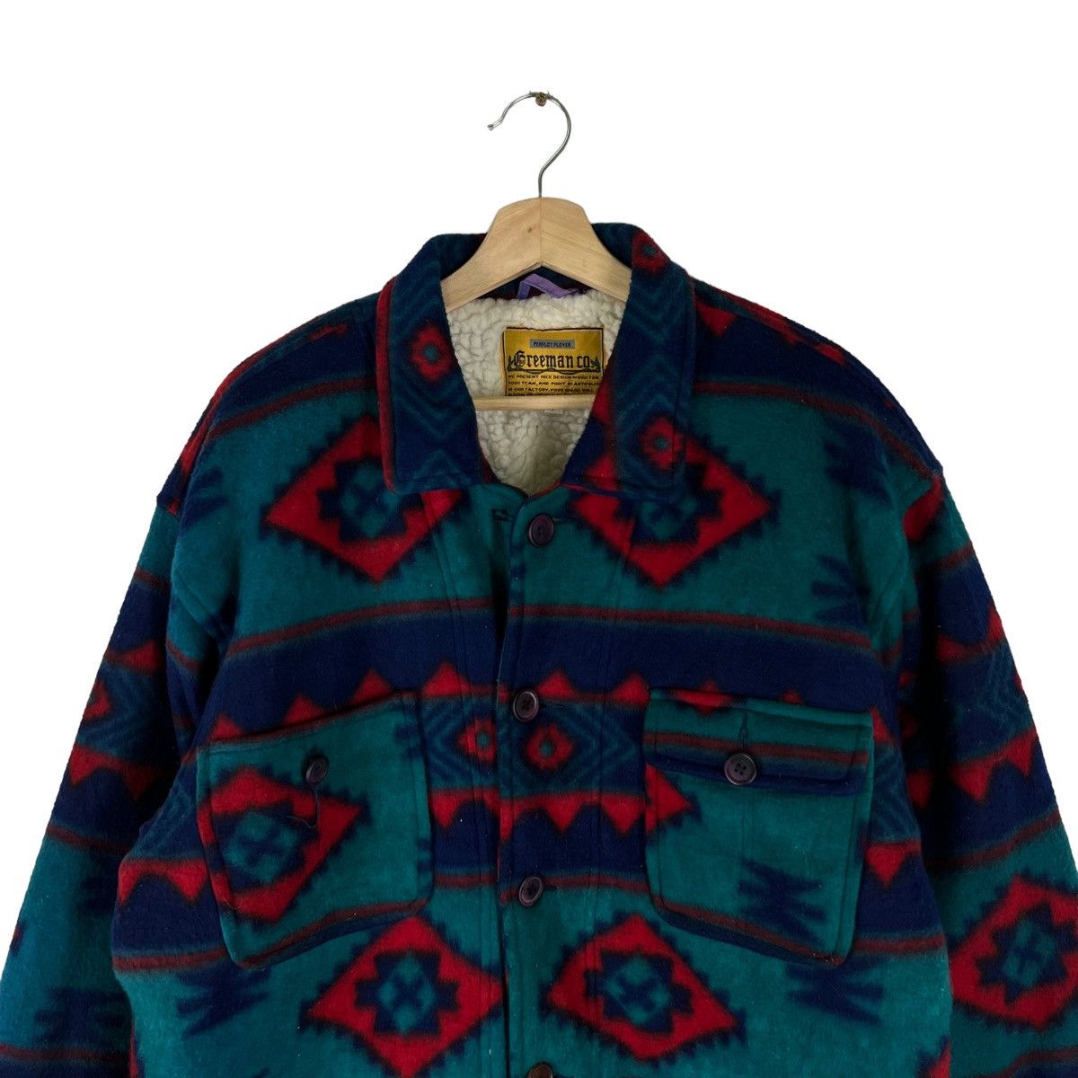 Japanese Brand VINTAGE NAVAJO AZTEC DESIGN GREEMAN.CO JACKET Size US M / EU 48-50 / 2 - 5 Thumbnail
