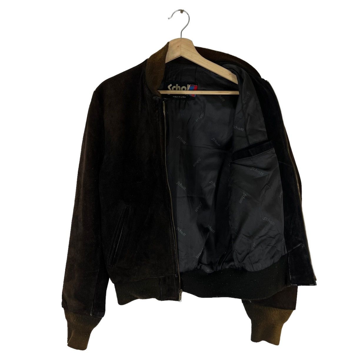 Schott VINTAGE SCHOTT MADE IN USA SUEDE LEATHER JACKET BOMBER STYLE Size US S / EU 44-46 / 1 - 6 Thumbnail