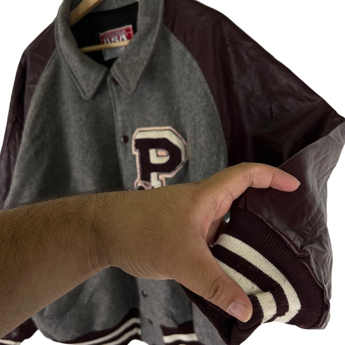 Vintage VINTAGE VARSITY JACKET LEATHER HANDLING AWARDS USA Size US XL / EU 56 / 4 - 6 Thumbnail