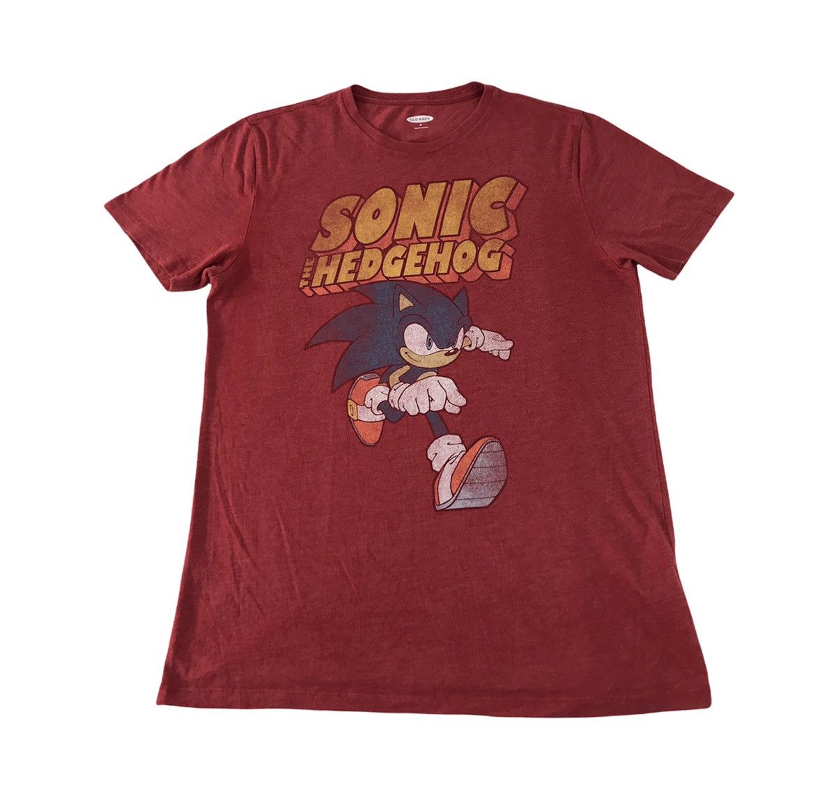 Sonic The Hedgehog Japanese Video Game Big Printed Logo Tee