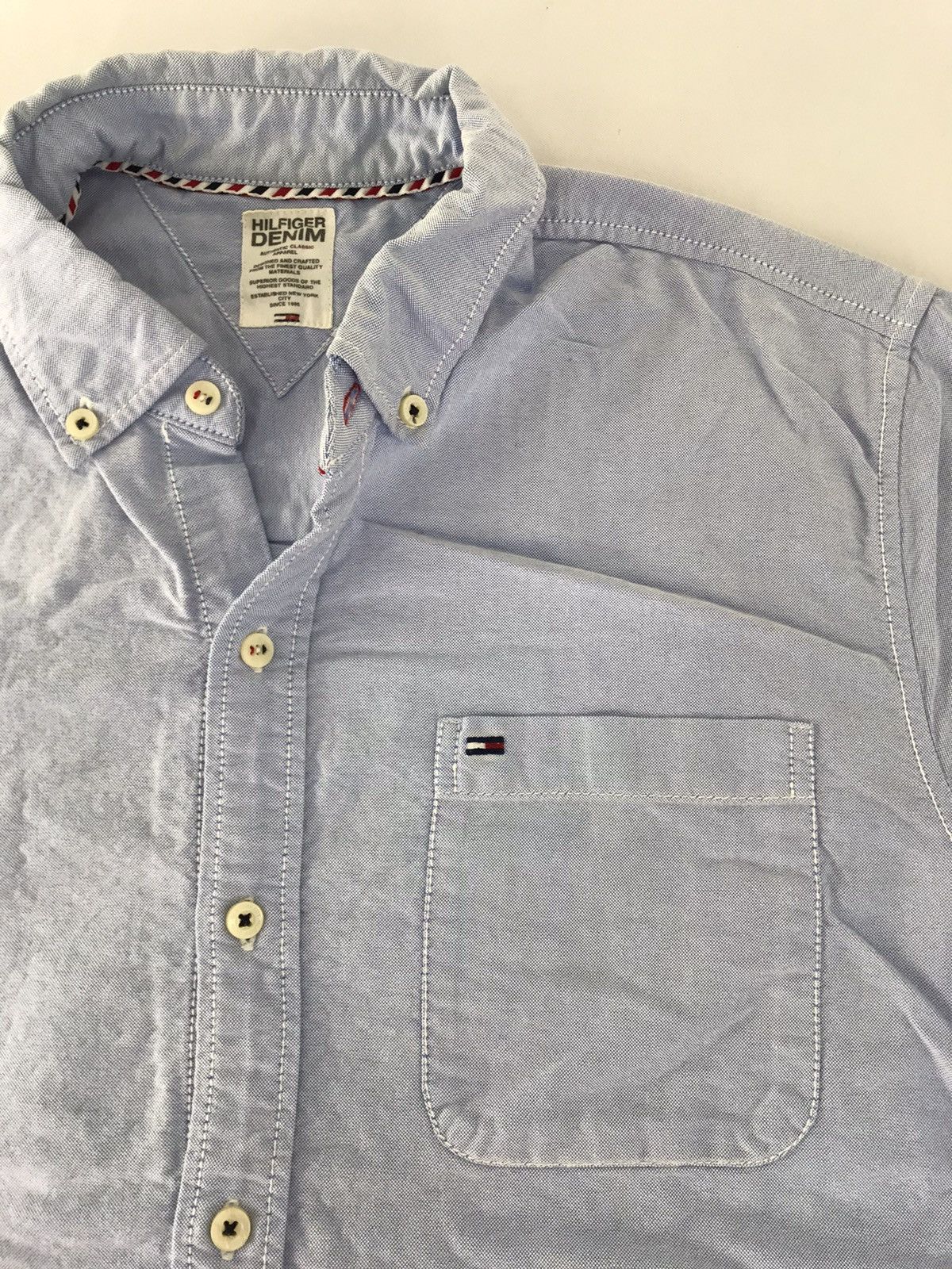 Tommy Hilfiger Tommy Hilfiger Denim Shirt Button Down Single Pocket Size US L / EU 52-54 / 3 - 3 Thumbnail