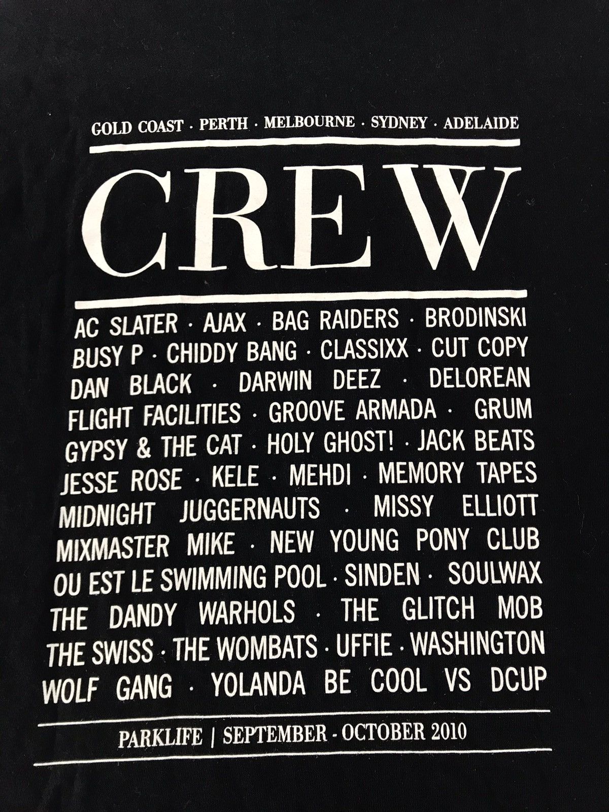 Band Tees Limited Crew Tee Blur Parklife Tour Band List Perfomed Size US L / EU 52-54 / 3 - 2 Thumbnail