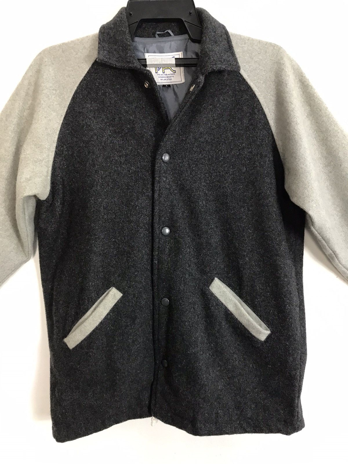 Japanese Brand Vtg Varsity Jacket Nac Stylest Long Snap Button Design Size US L / EU 52-54 / 3 - 3 Thumbnail