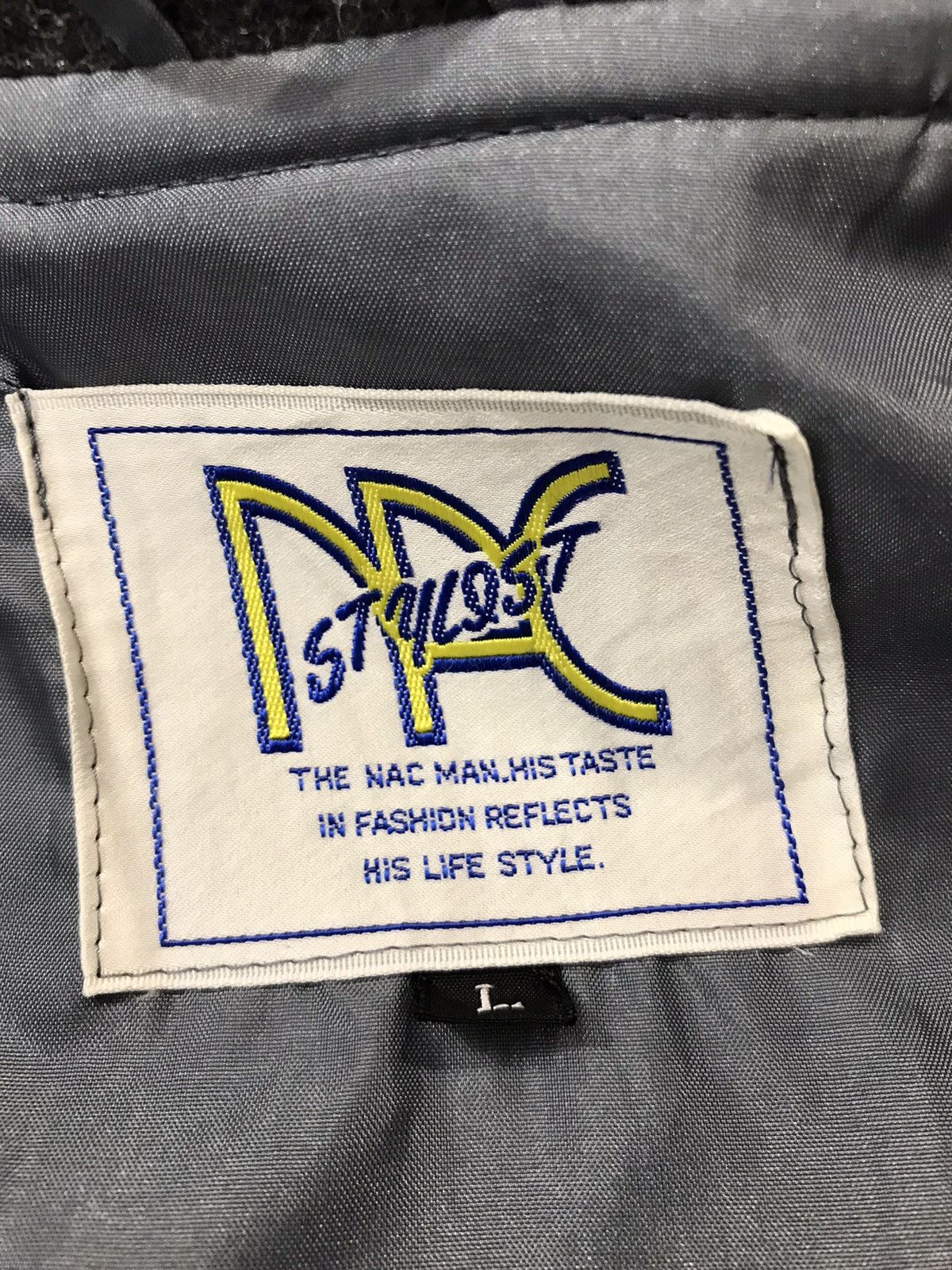 Japanese Brand Vtg Varsity Jacket Nac Stylest Long Snap Button Design Size US L / EU 52-54 / 3 - 9 Thumbnail