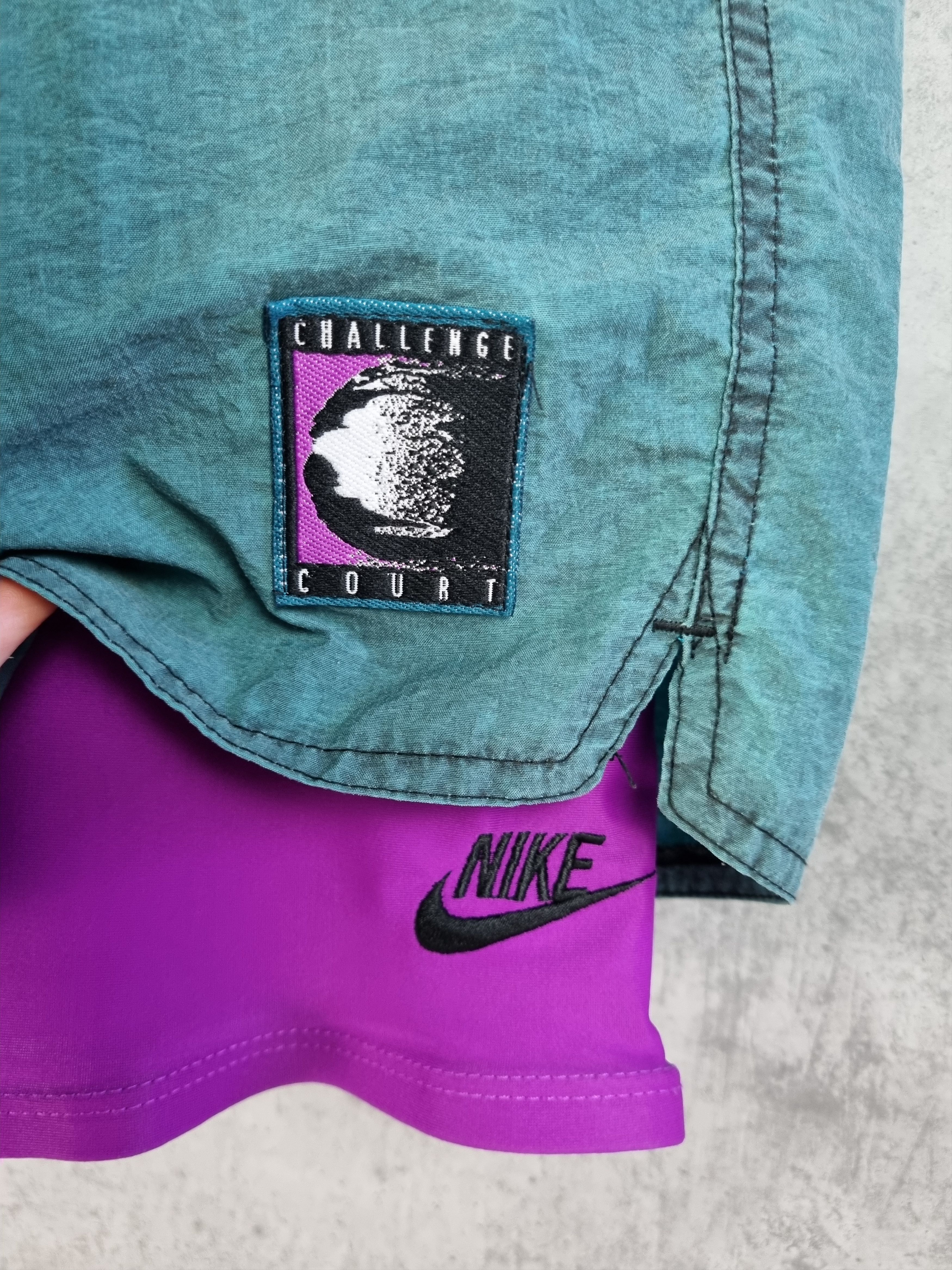 Nike × Vintage 90s NIKE Challenge Court Nylon Iconic Shorts Rare Size US 34 / EU 50 - 5 Thumbnail