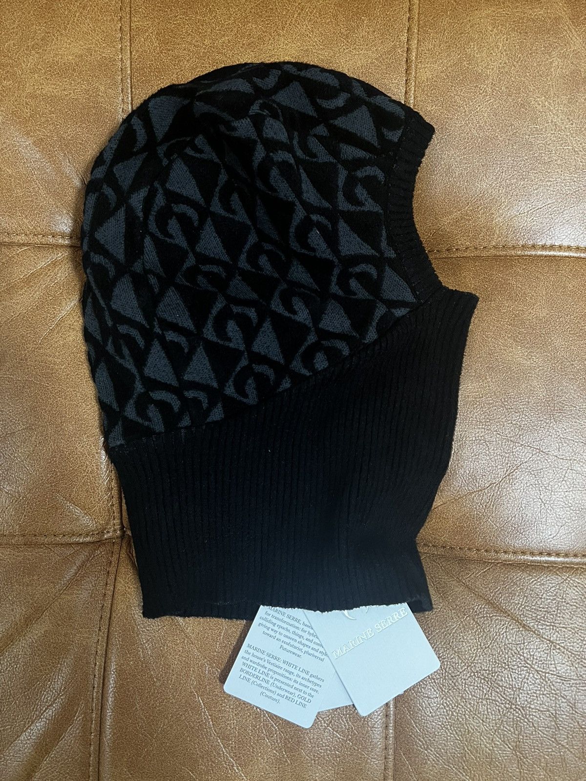 Marine Serre Textured knit moon lozenge balaclava Size ONE SIZE - 8 Thumbnail