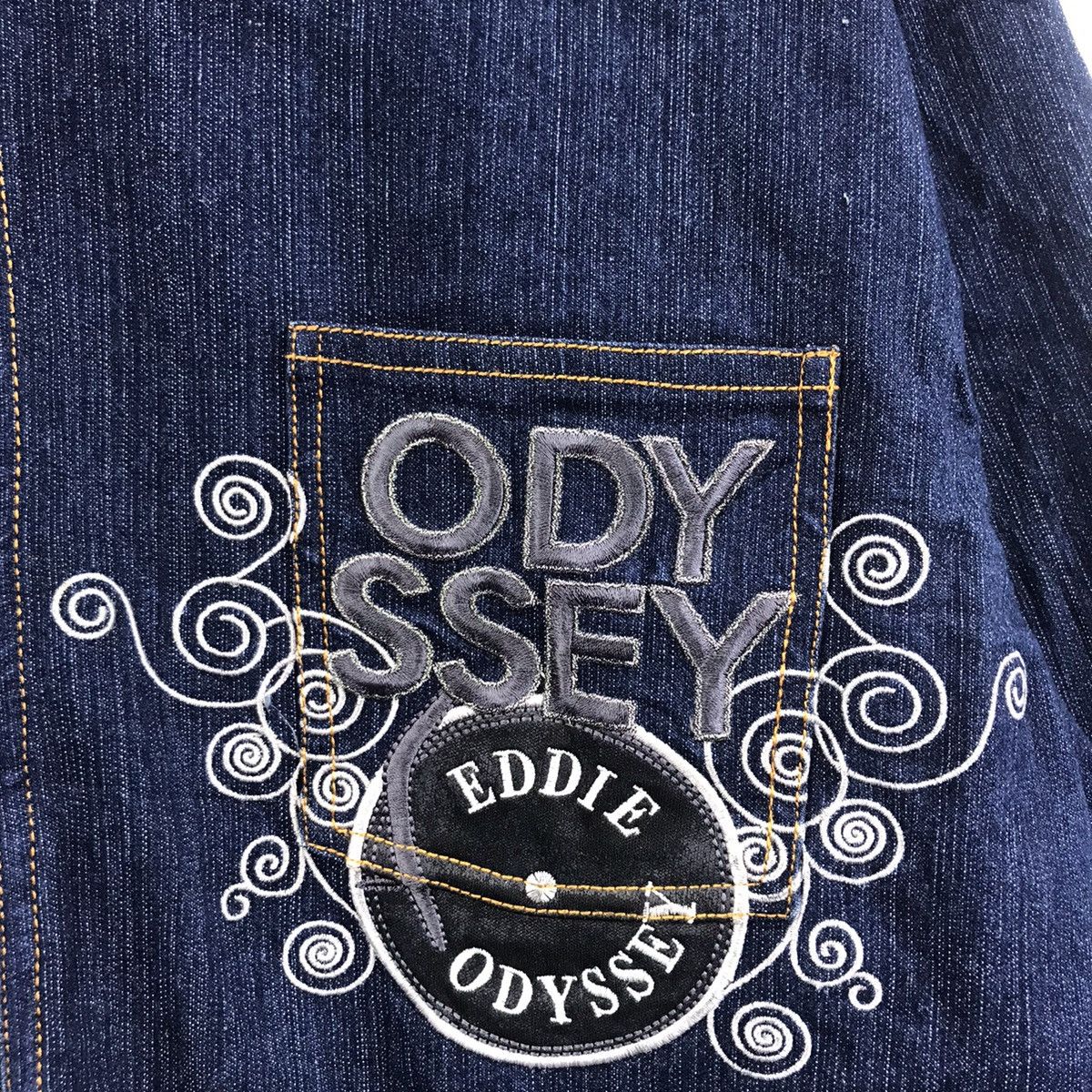 Vintage EDDIE ODYSSEY Embroidered Jeans Jacket Full Zipper Size US M / EU 48-50 / 2 - 3 Thumbnail