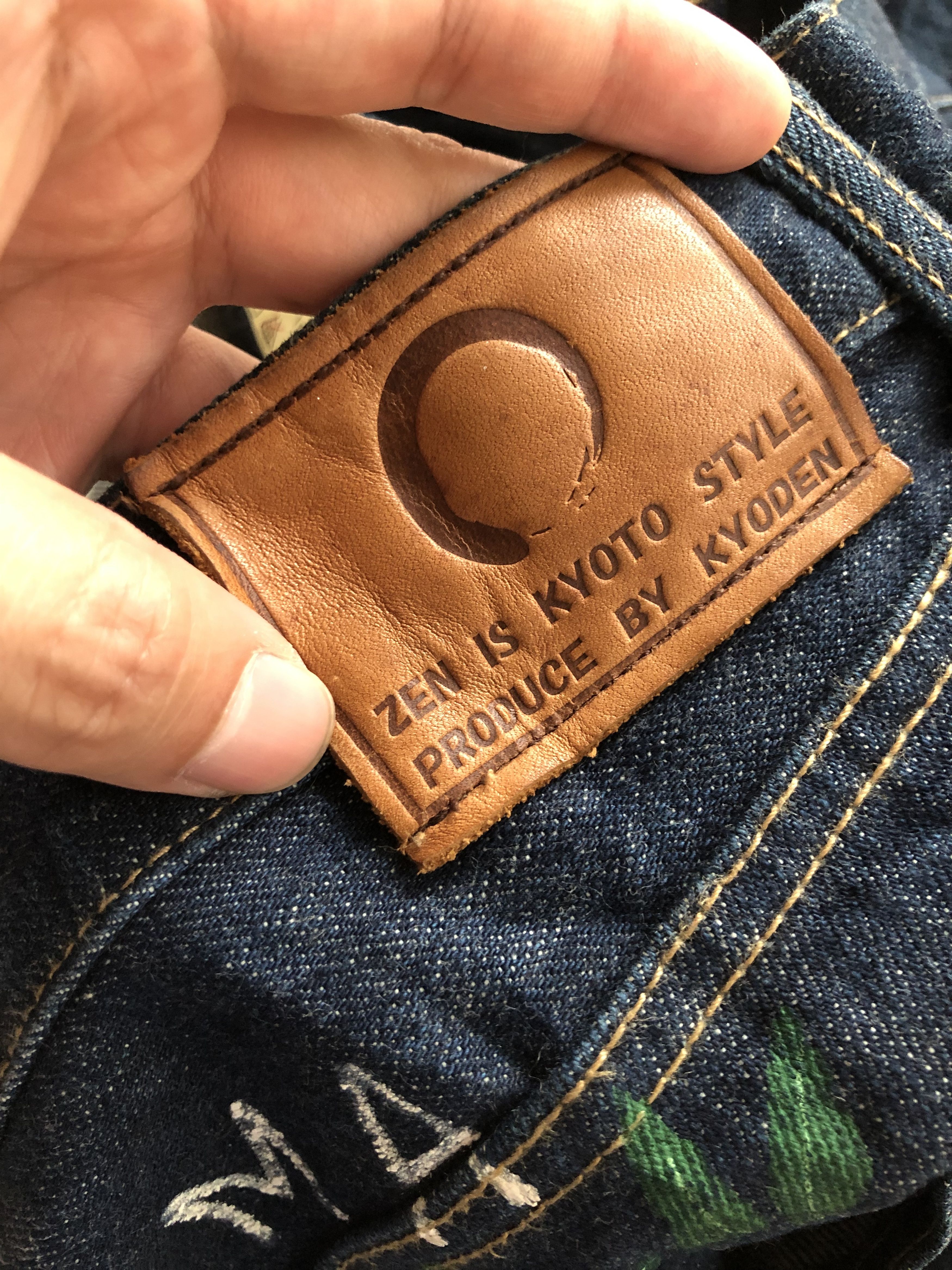Japanese Brand RARE🔥VINTAGE ZEN KYODEN DRAGON ISLAND PRINT BLUE DENIM Size US 40 / EU 56 - 14 Thumbnail