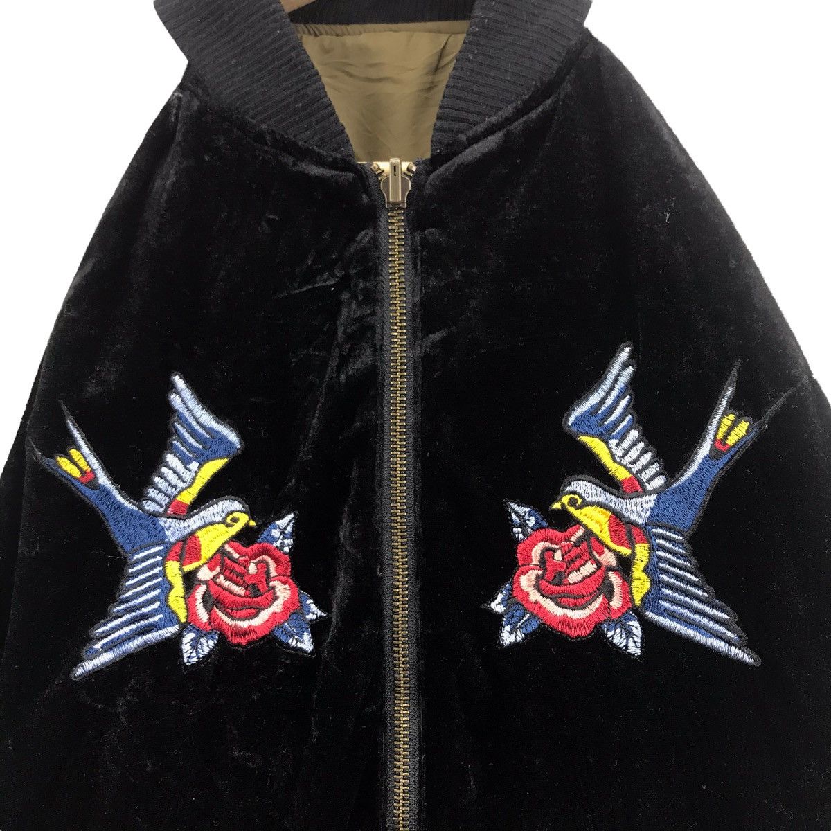 Other E HYPHENWORLD GALLERY Haru Reversible Sukajan Bird Flower Size US M / EU 48-50 / 2 - 3 Thumbnail
