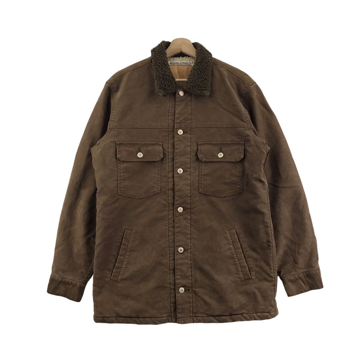 Japanese Brand ESSENTIAL DESIGN Japan Brand Brown Wool Coat Jacket Kapital Size US L / EU 52-54 / 3 - 1 Thumbnail