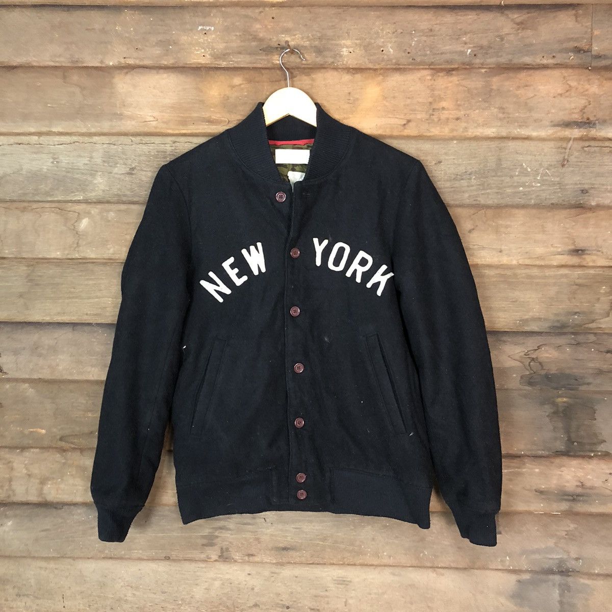 image of Browny New York Black Varsity Jacket 015, Women's (Size Large)