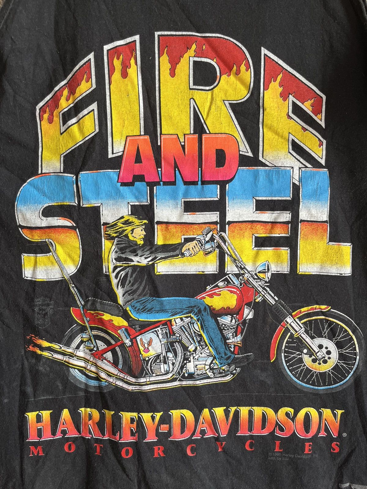 Harley Davidson × Vintage Vintage 80s Harley Davidson Fire and steel ft80 Size US XL / EU 56 / 4 - 2 Thumbnail