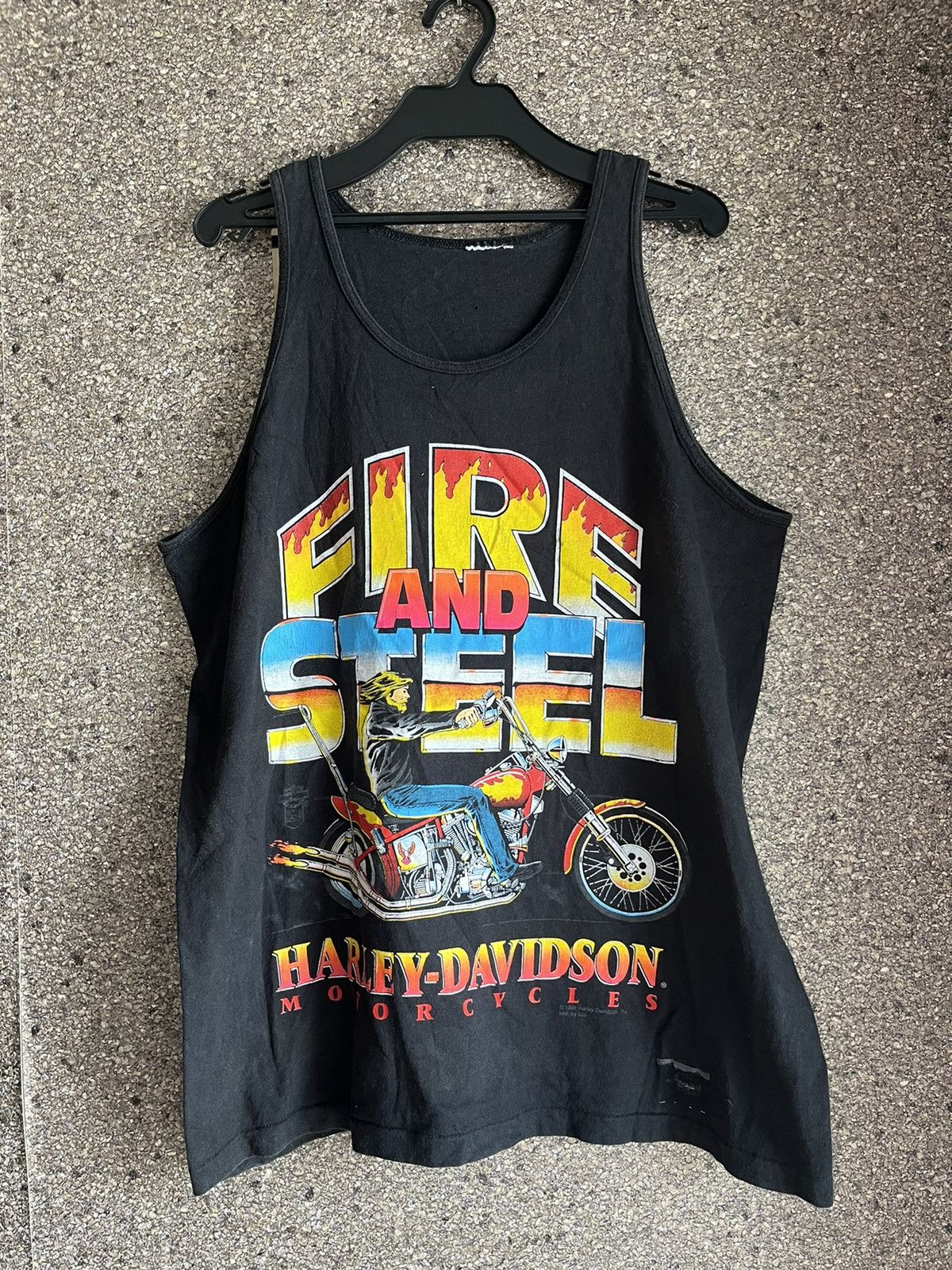 Harley Davidson × Vintage Vintage 80s Harley Davidson Fire and steel ft80 Size US XL / EU 56 / 4 - 1 Thumbnail