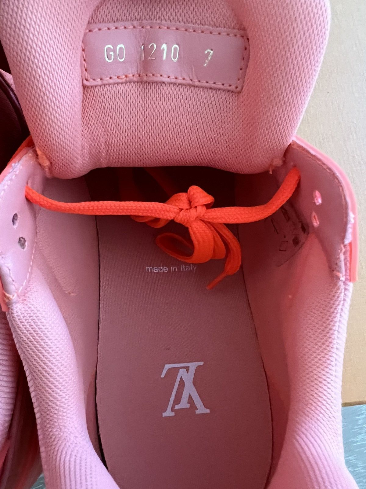 Louis Vuitton Louis Vuitton LV Virgil Abloh Trainer Sneaker Peche Size US 8 / EU 41 - 6 Thumbnail