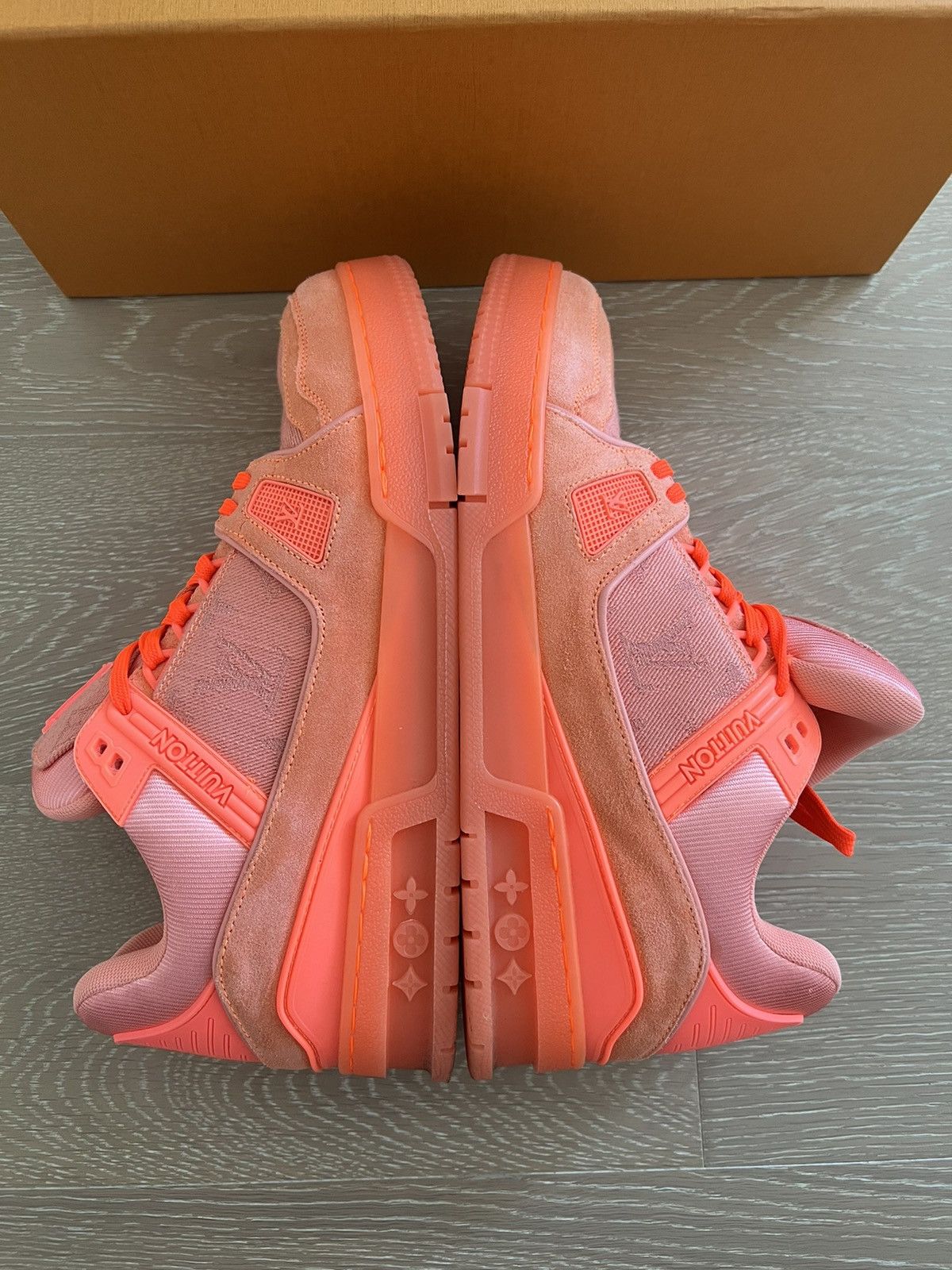 Louis Vuitton Louis Vuitton LV Virgil Abloh Trainer Sneaker Peche Size US 8 / EU 41 - 10 Thumbnail