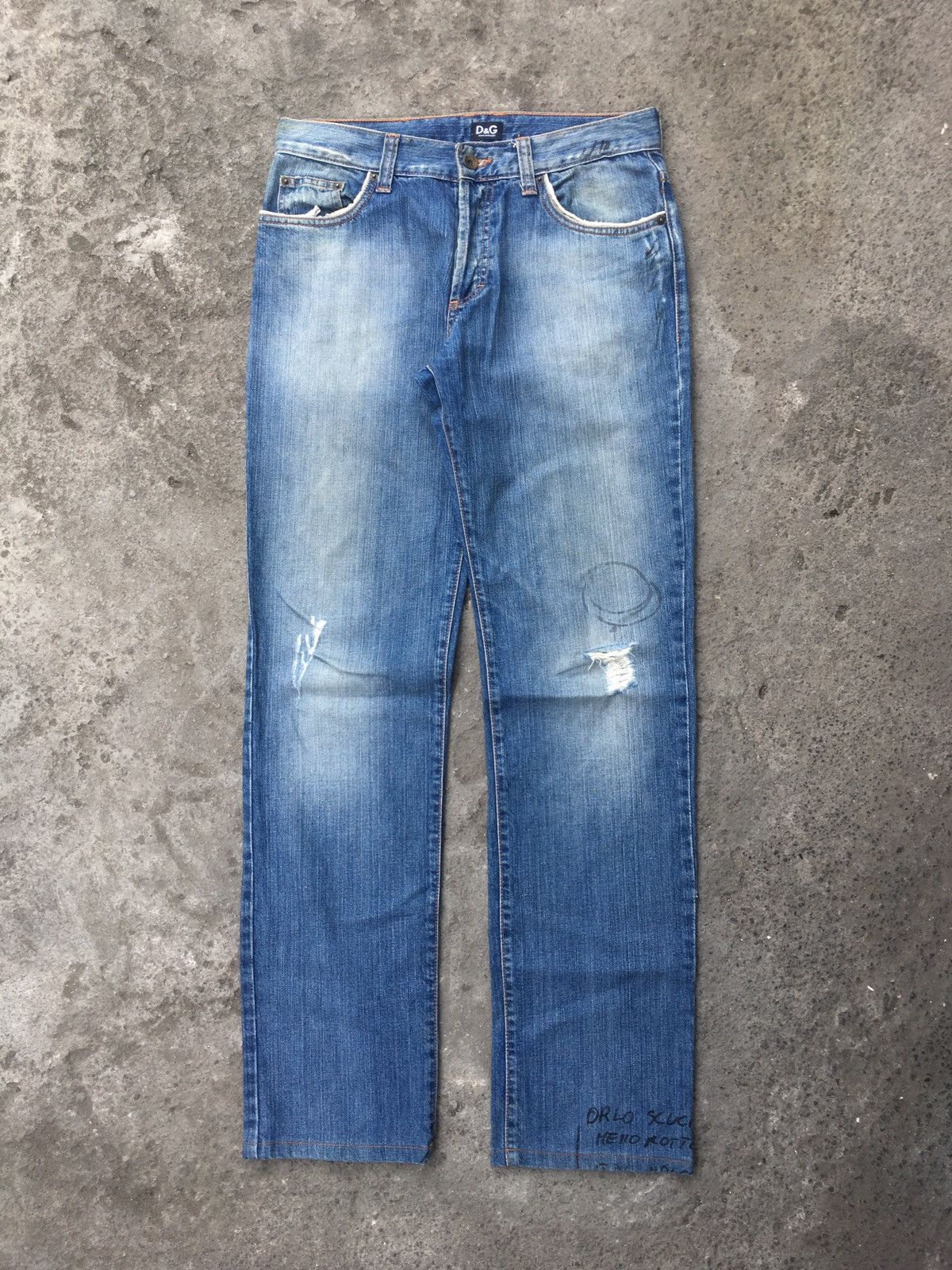 If Six Was Nine × Japanese Brand × Le Grande Bleu (L.G.B.) 🔥SEND OFFER🔥Vtg 90s Dolce & Gabbana Distressed Denim Pants Size US 31 - 1 Thumbnail