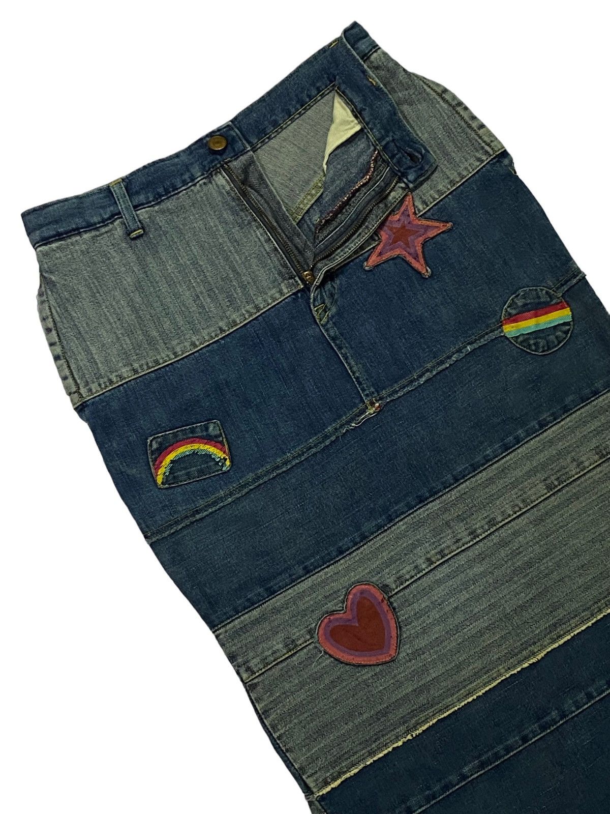 Hysteric Glamour Vintage Hysteric Glamour Denim Patchwork Long Skirt Size 27" / US 4 / IT 40 - 18 Thumbnail
