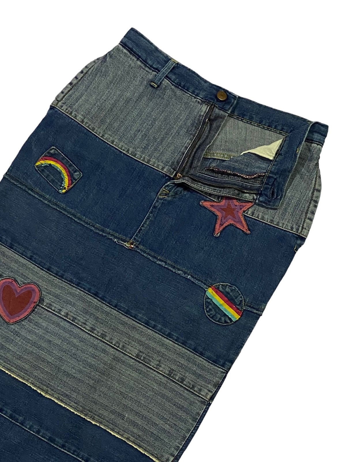 Hysteric Glamour Vintage Hysteric Glamour Denim Patchwork Long Skirt Size 27" / US 4 / IT 40 - 16 Thumbnail