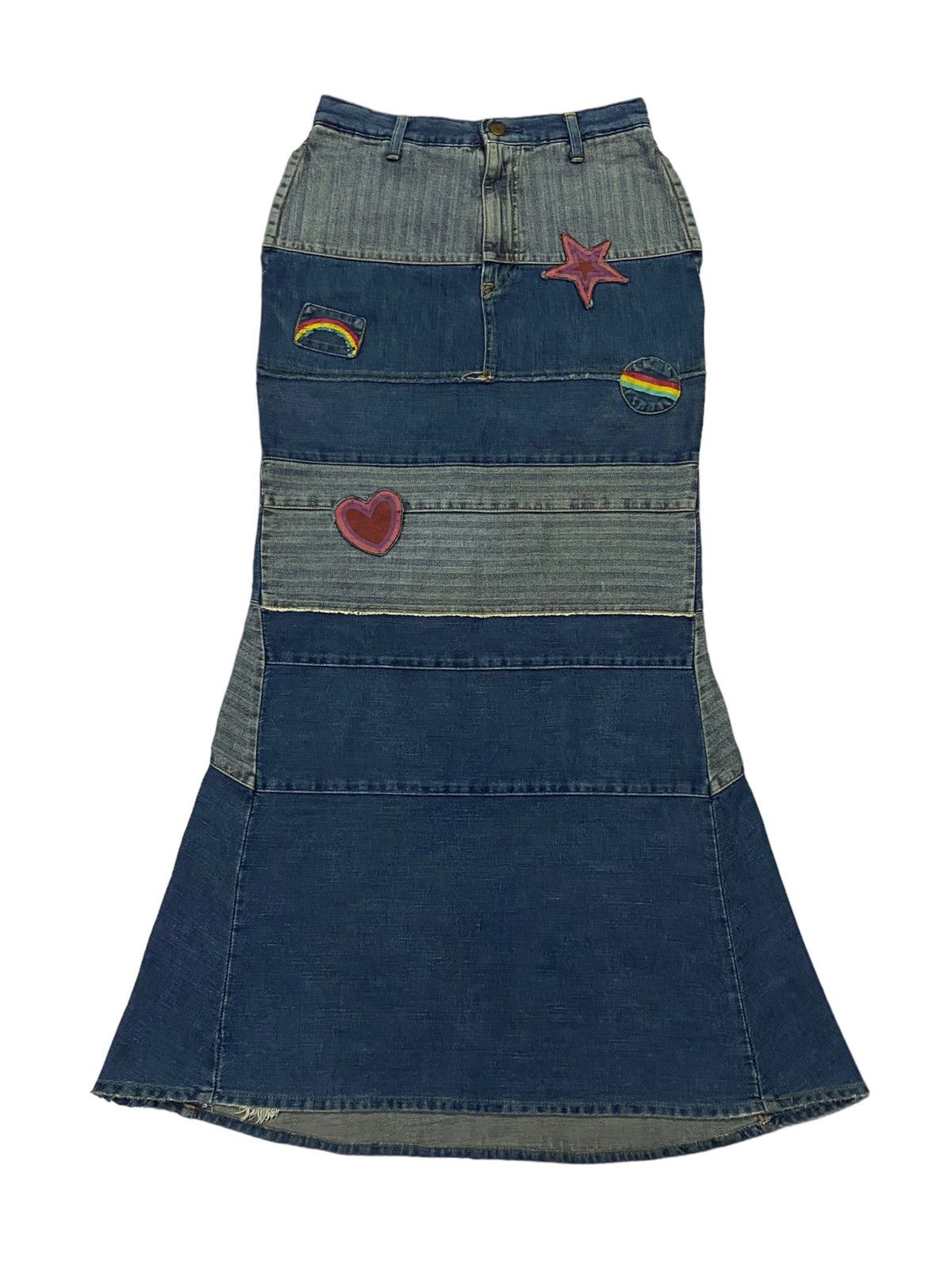 Hysteric Glamour Vintage Hysteric Glamour Denim Patchwork Long Skirt Size 27" / US 4 / IT 40 - 2 Thumbnail