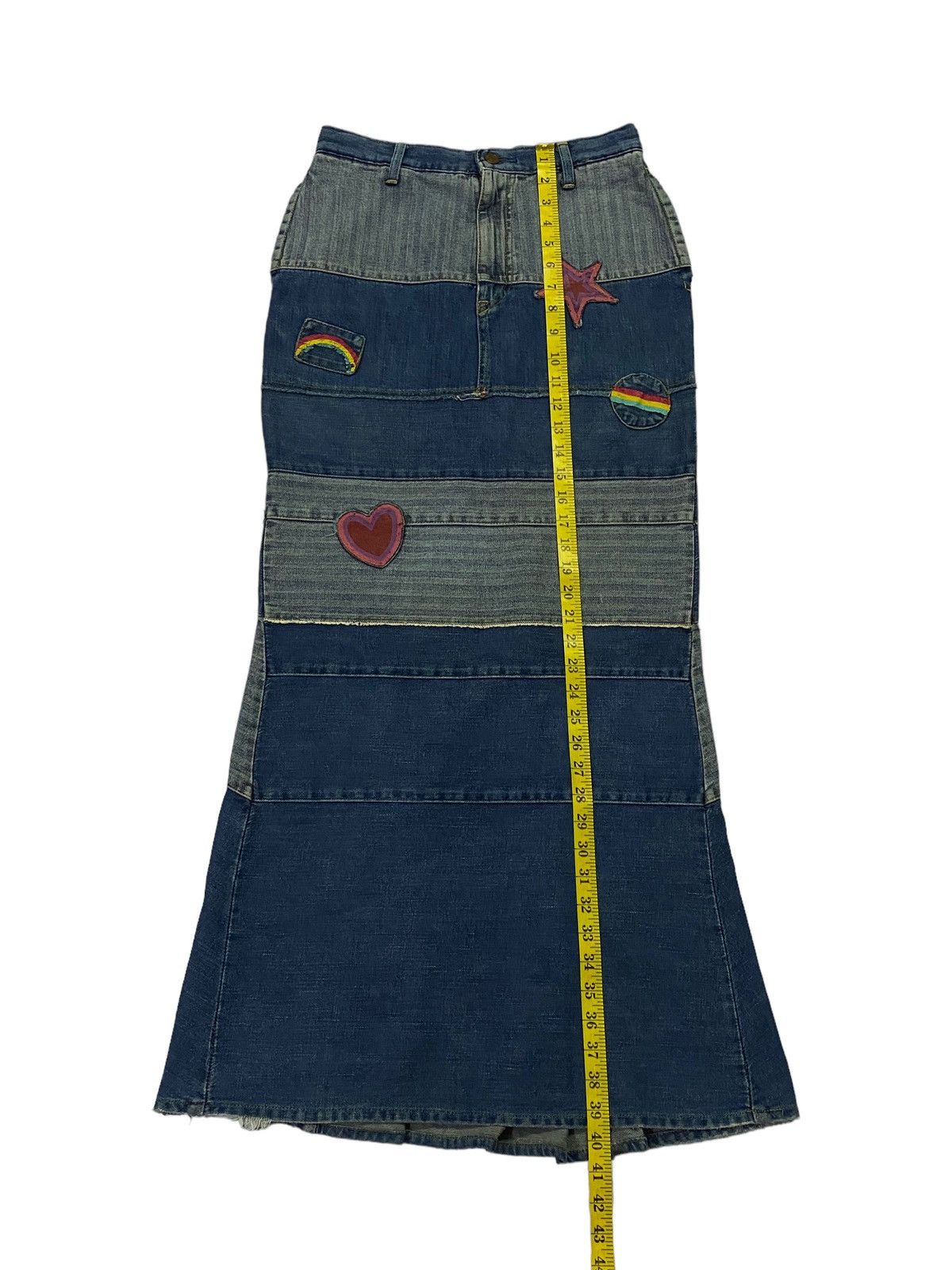 Hysteric Glamour Vintage Hysteric Glamour Denim Patchwork Long Skirt Size 27" / US 4 / IT 40 - 5 Thumbnail
