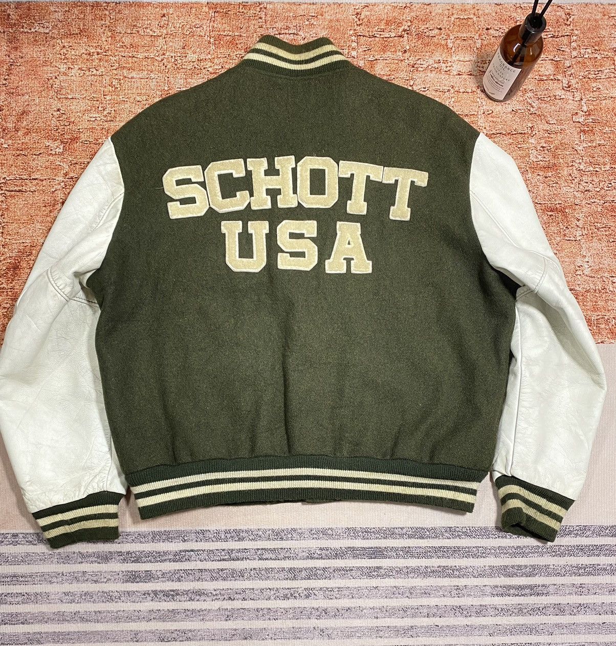 Schott (I)STEALS🔥VTG SCHOTT WOOL LEATHER STADIUM JACKET Size US L / EU 52-54 / 3 - 1 Thumbnail