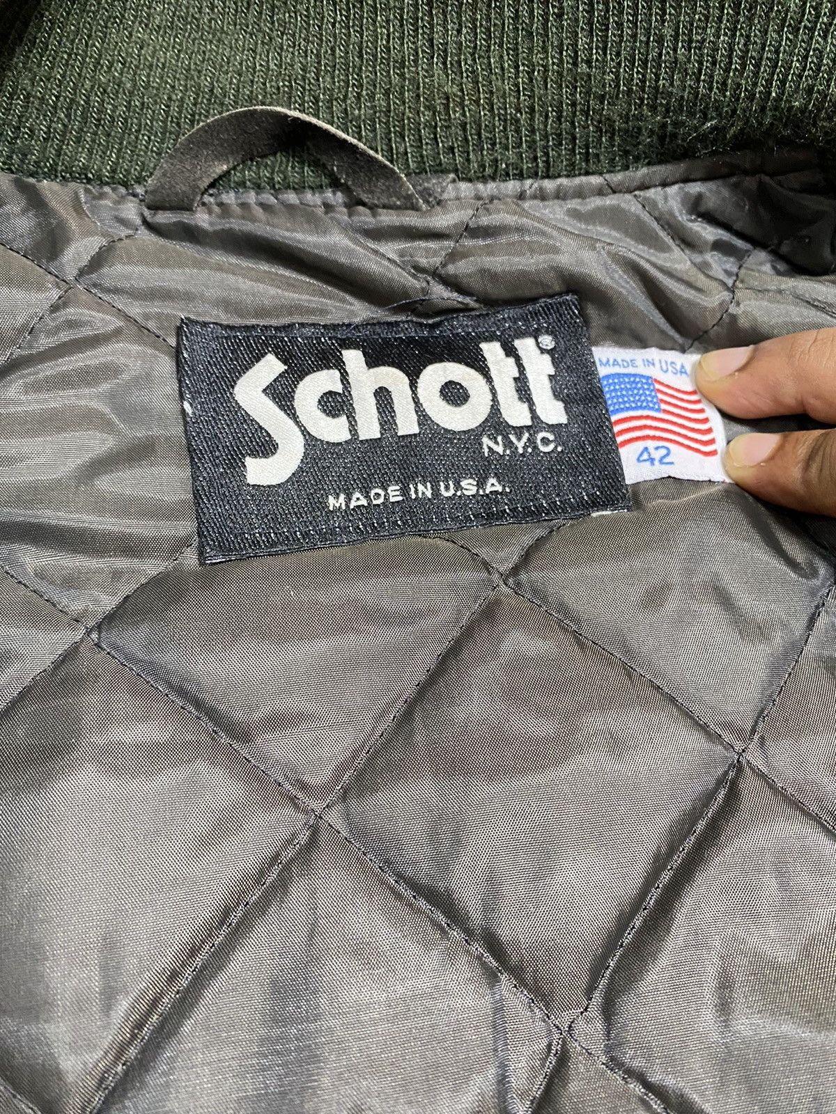 Schott (I)STEALS🔥VTG SCHOTT WOOL LEATHER STADIUM JACKET Size US L / EU 52-54 / 3 - 9 Thumbnail