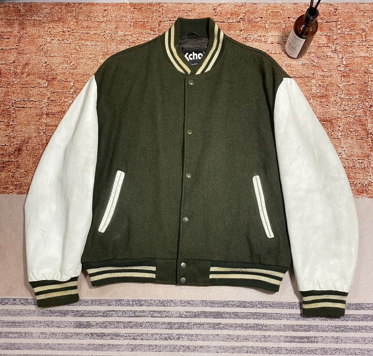 Schott (I)STEALS🔥VTG SCHOTT WOOL LEATHER STADIUM JACKET Size US L / EU 52-54 / 3 - 2 Thumbnail