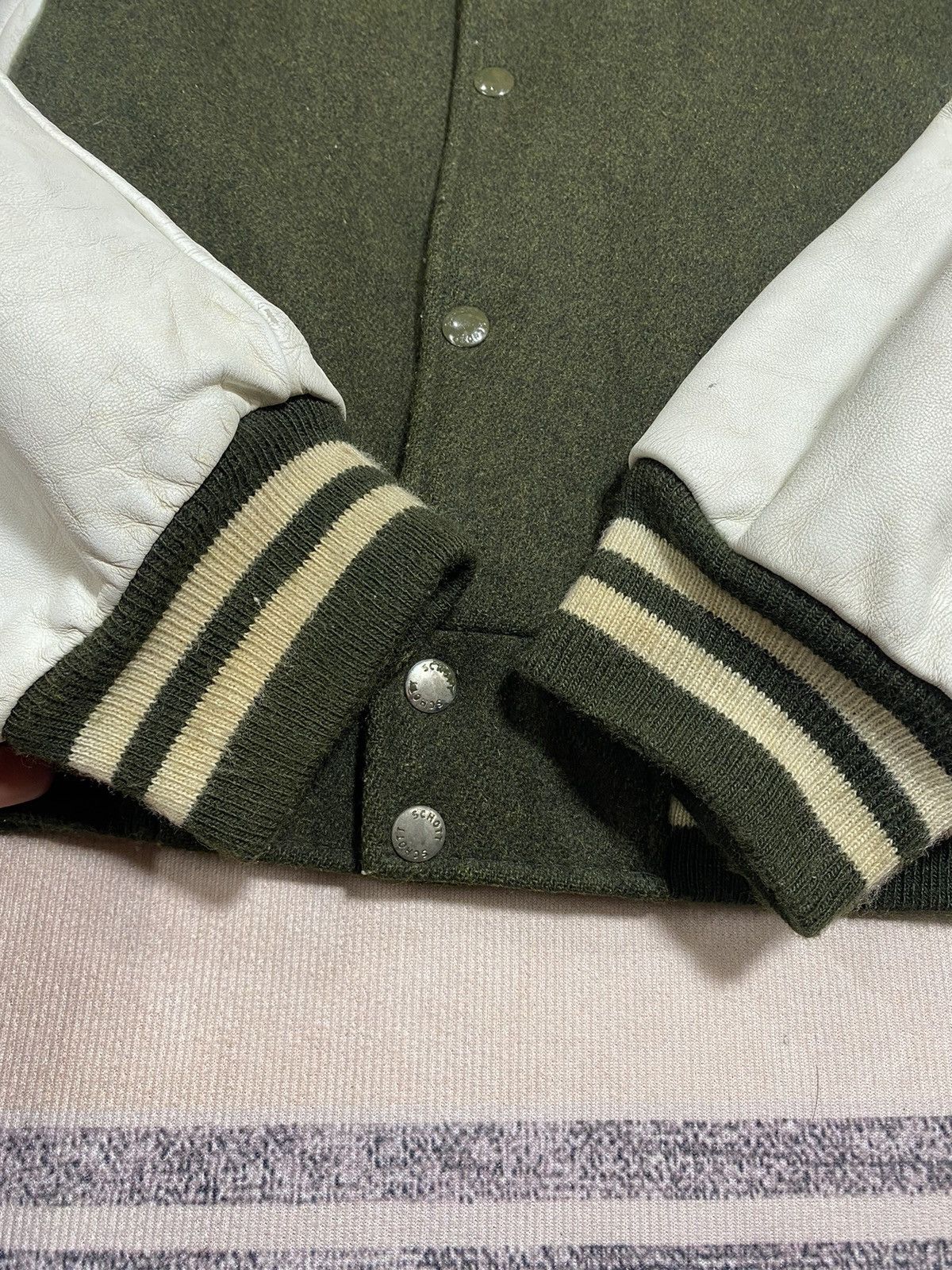 Schott (I)STEALS🔥VTG SCHOTT WOOL LEATHER STADIUM JACKET Size US L / EU 52-54 / 3 - 8 Thumbnail