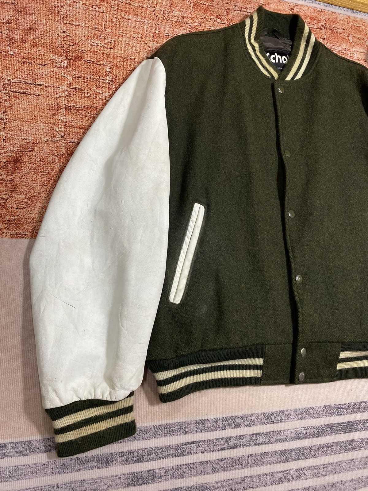 Schott (I)STEALS🔥VTG SCHOTT WOOL LEATHER STADIUM JACKET Size US L / EU 52-54 / 3 - 3 Thumbnail