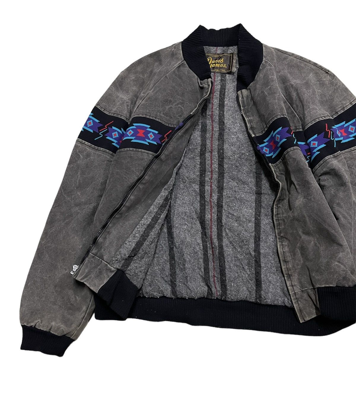 Vintage VINTAGE 70s DAVID JAMES BLANKET LINED BOMBER JACKET Size US L / EU 52-54 / 3 - 5 Thumbnail