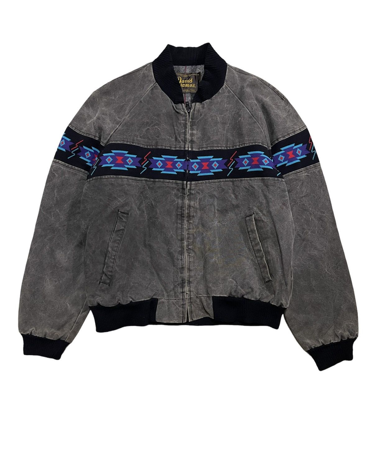 VINTAGE 70s DAVID JAMES ACID WASH BOMBER JACKET